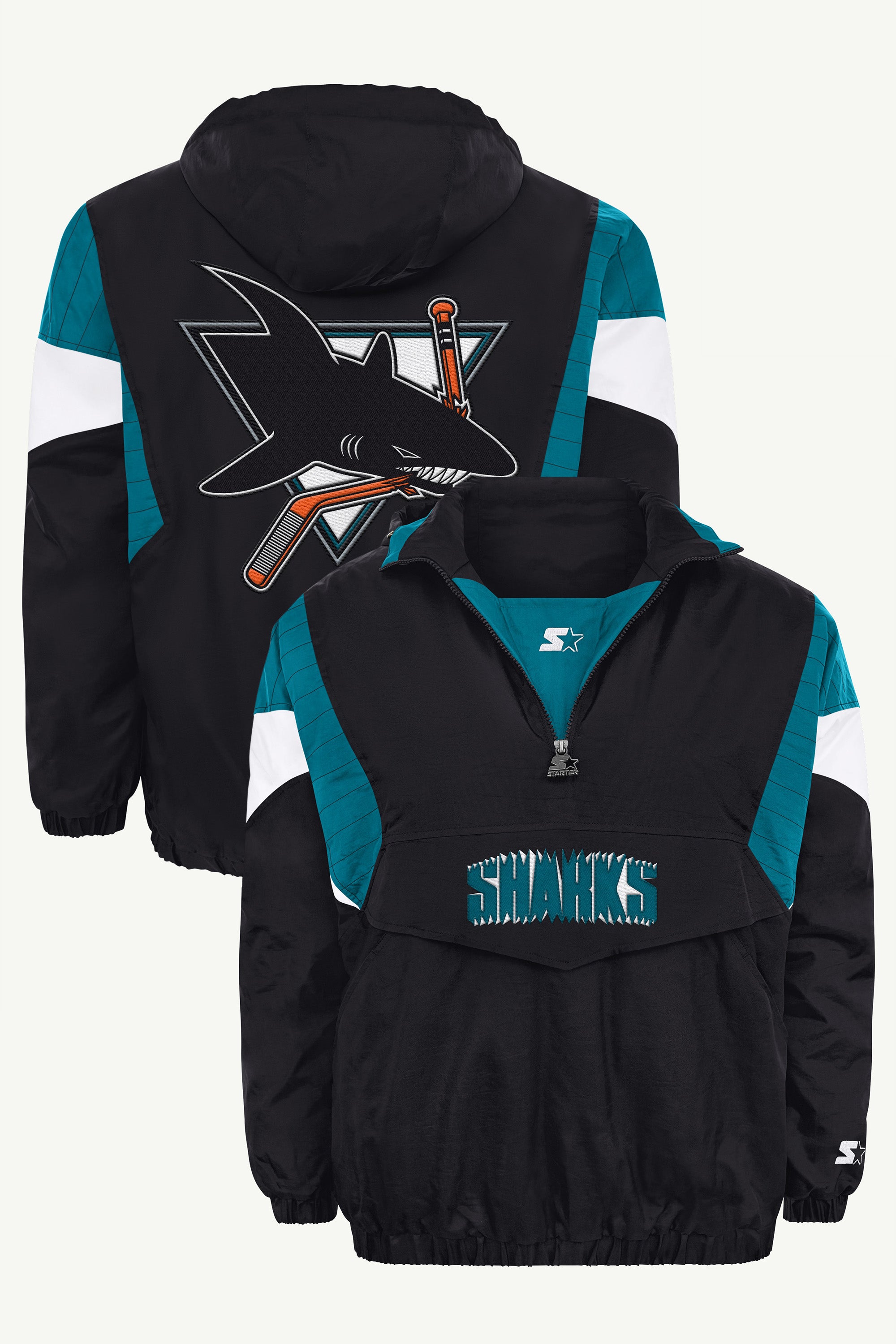 MENS SAN JOSE SHARKS CLASSIC BREAKAWAY JACKET View 1 MENS SAN JOSE SHARKS CLASSIC BREAKAWAY JACKET View 1