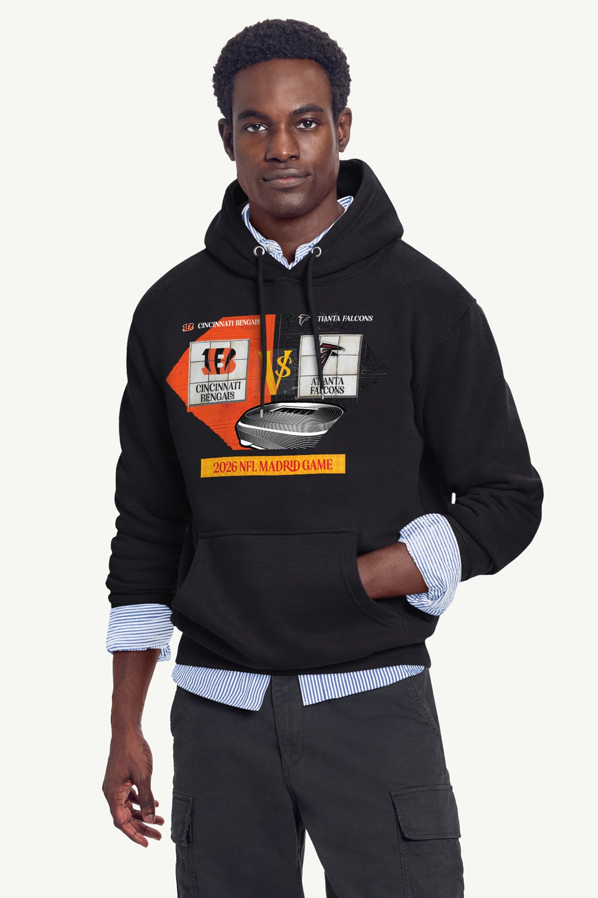 MENS CINCINNATI BENAGLS VS. ATLANTA FALCONS MADRID MATCHUP HOODIE View 4 MENS CINCINNATI BENAGLS VS. ATLANTA FALCONS MADRID MATCHUP HOODIE View 4
