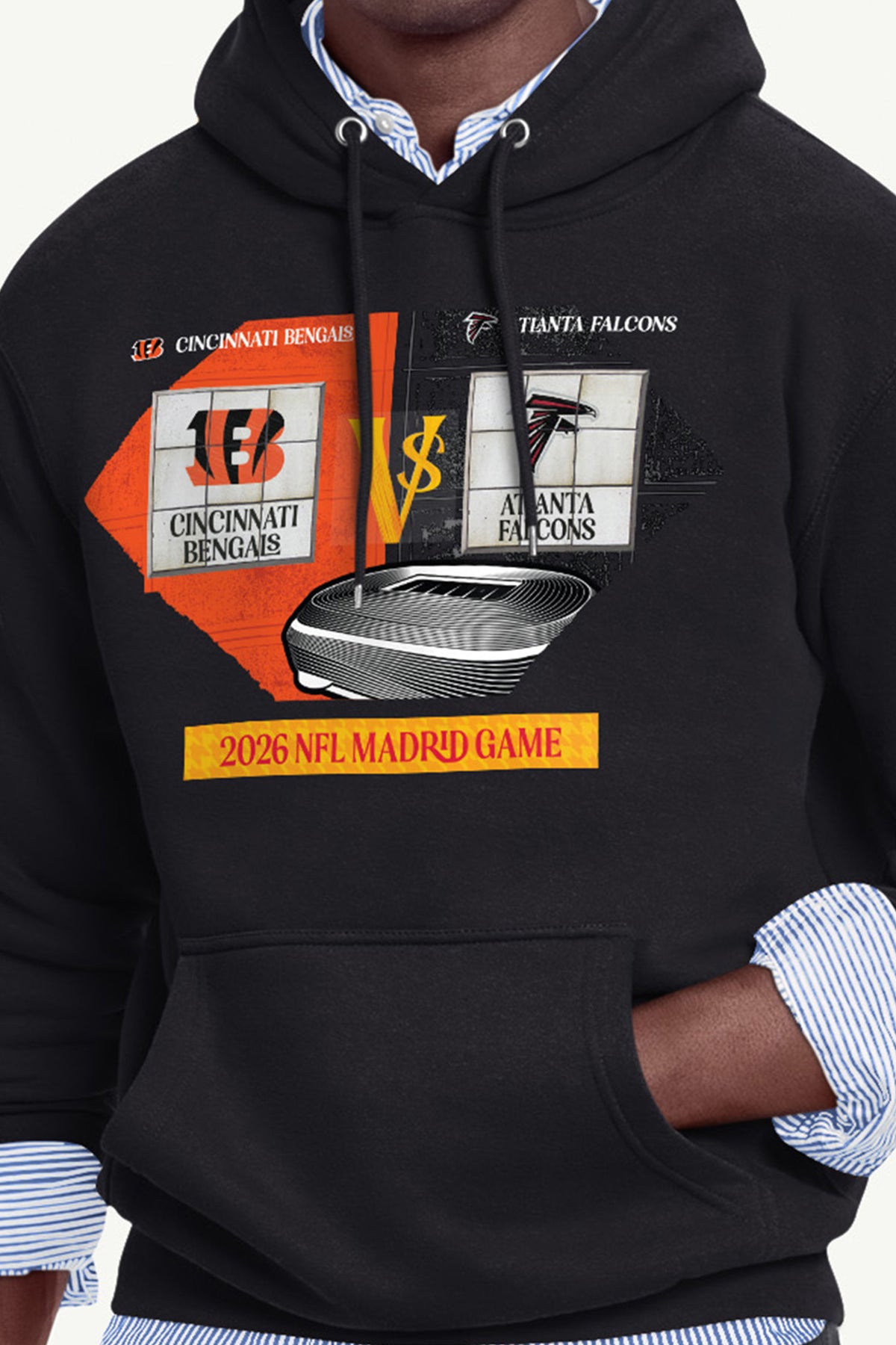 MENS CINCINNATI BENAGLS VS. ATLANTA FALCONS MADRID MATCHUP HOODIE View 2 MENS CINCINNATI BENAGLS VS. ATLANTA FALCONS MADRID MATCHUP HOODIE View 2