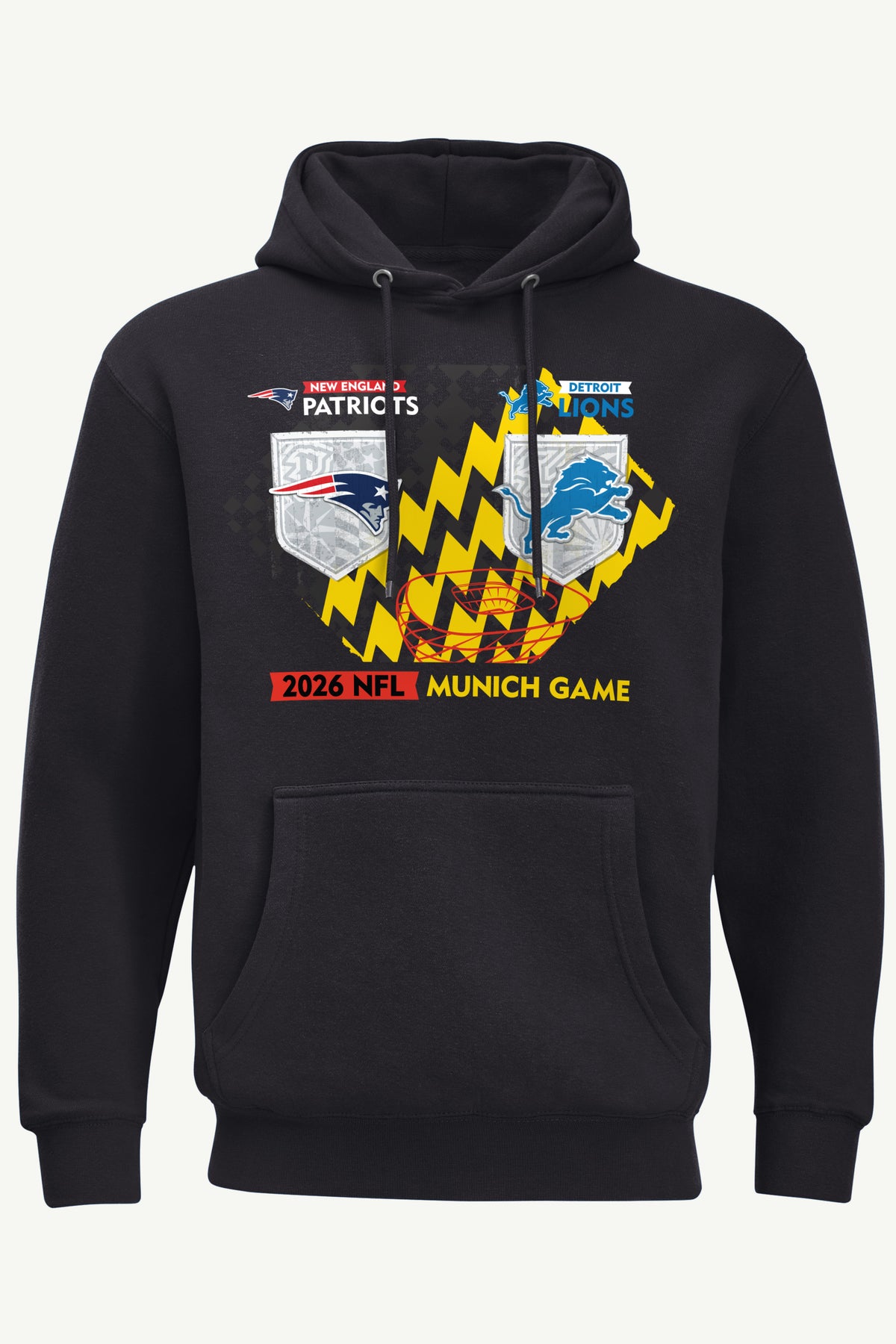 MENS NEW ENGLAND PATRIOTS VS. DETROIT LIONS MUNICH MATCHUP HOODIE View 1 MENS NEW ENGLAND PATRIOTS VS. DETROIT LIONS MUNICH MATCHUP HOODIE View 1