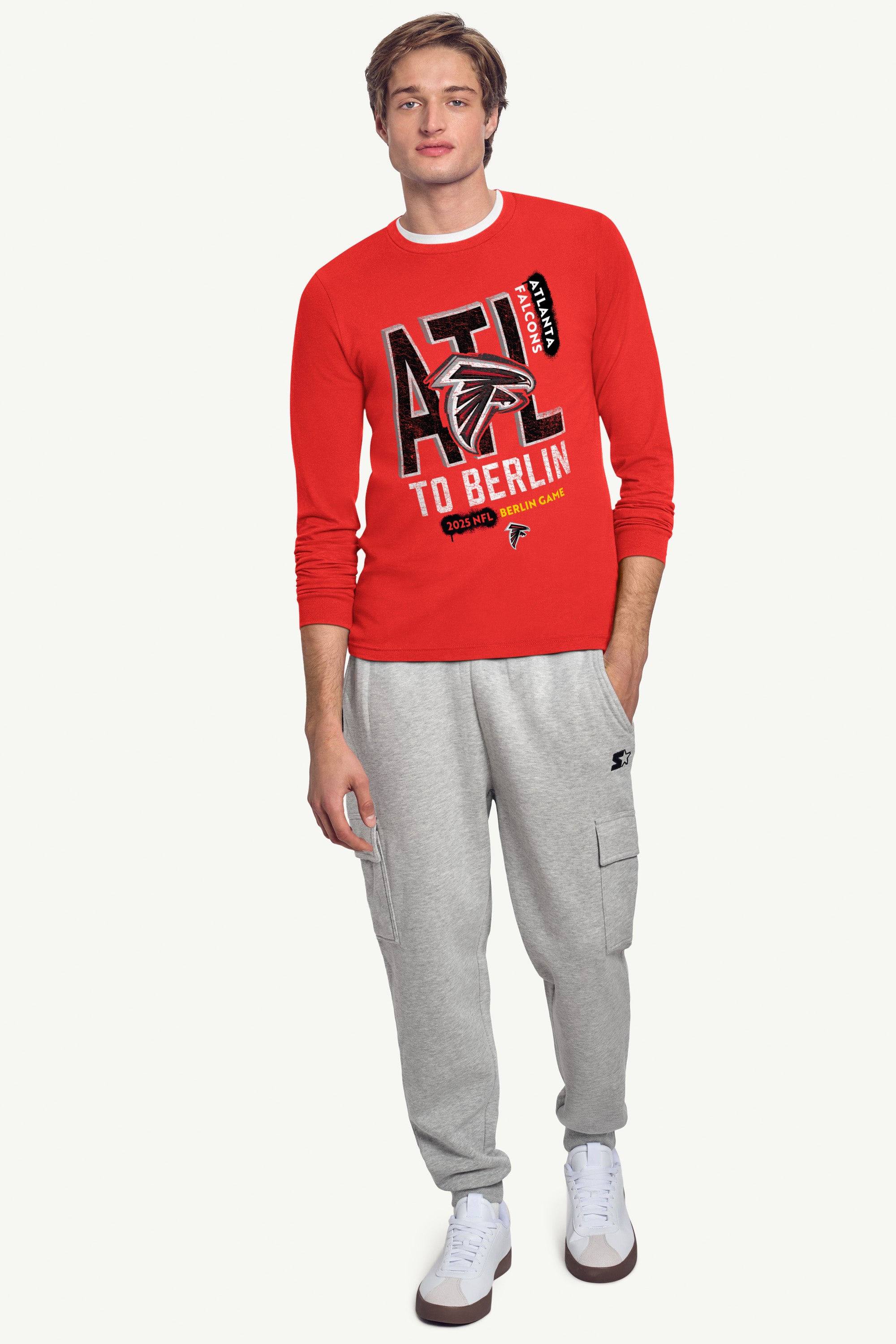 MENS ATLANTA FALCONS TO BERLIN WE GO LONG SLEEVE T SHIRT View 3 | NFL International Games MENS ATLANTA FALCONS TO BERLIN WE GO LONG SLEEVE T SHIRT View 3 | NFL International Games