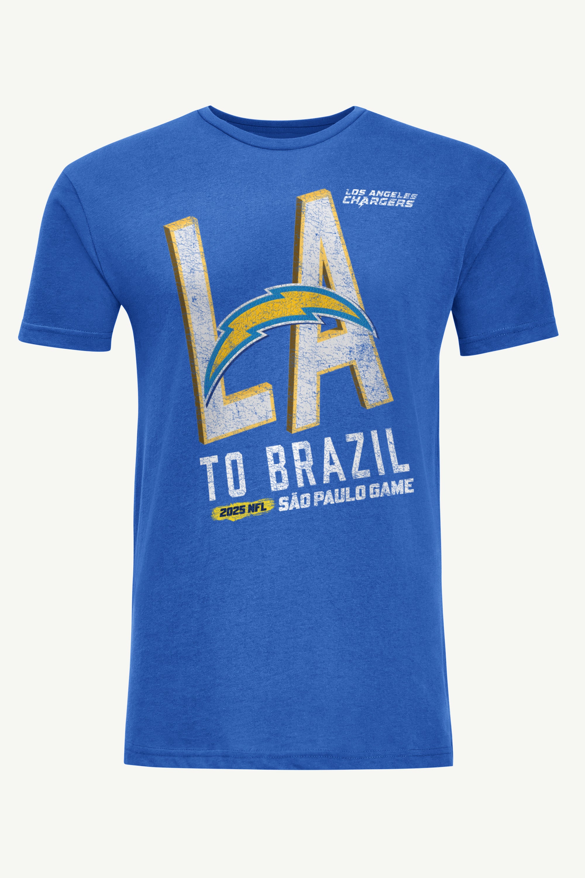 MENS LOS ANGELES CHARGERS TO BRAZIL WE GO T SHIRT View 1 | NFL International Games MENS LOS ANGELES CHARGERS TO BRAZIL WE GO T SHIRT View 1 | NFL International Games