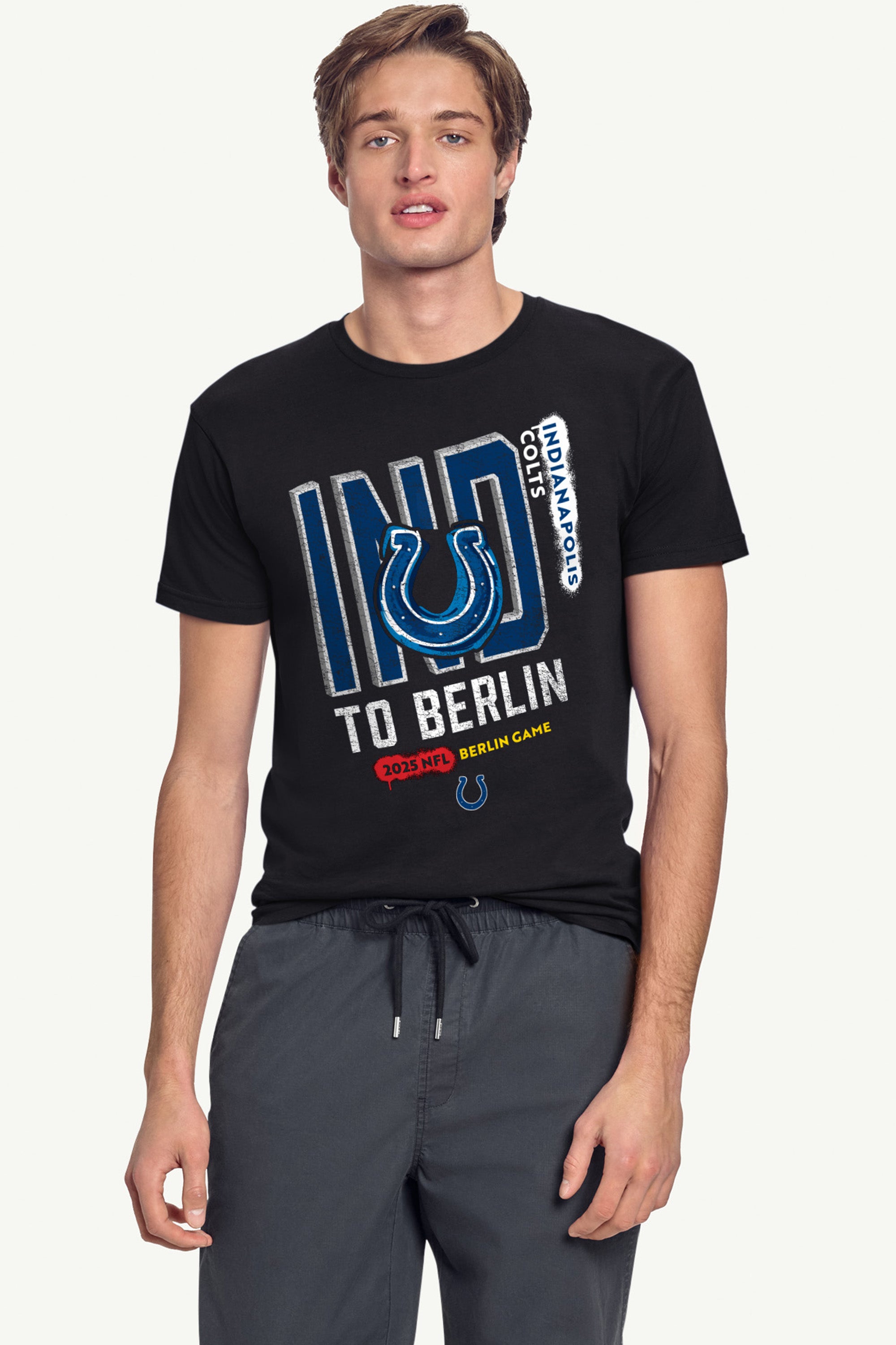 MENS INDIANAPOLIS COLTS TO BERLIN WE GO T SHIRT View 2 | NFL International Games MENS INDIANAPOLIS COLTS TO BERLIN WE GO T SHIRT View 2 | NFL International Games