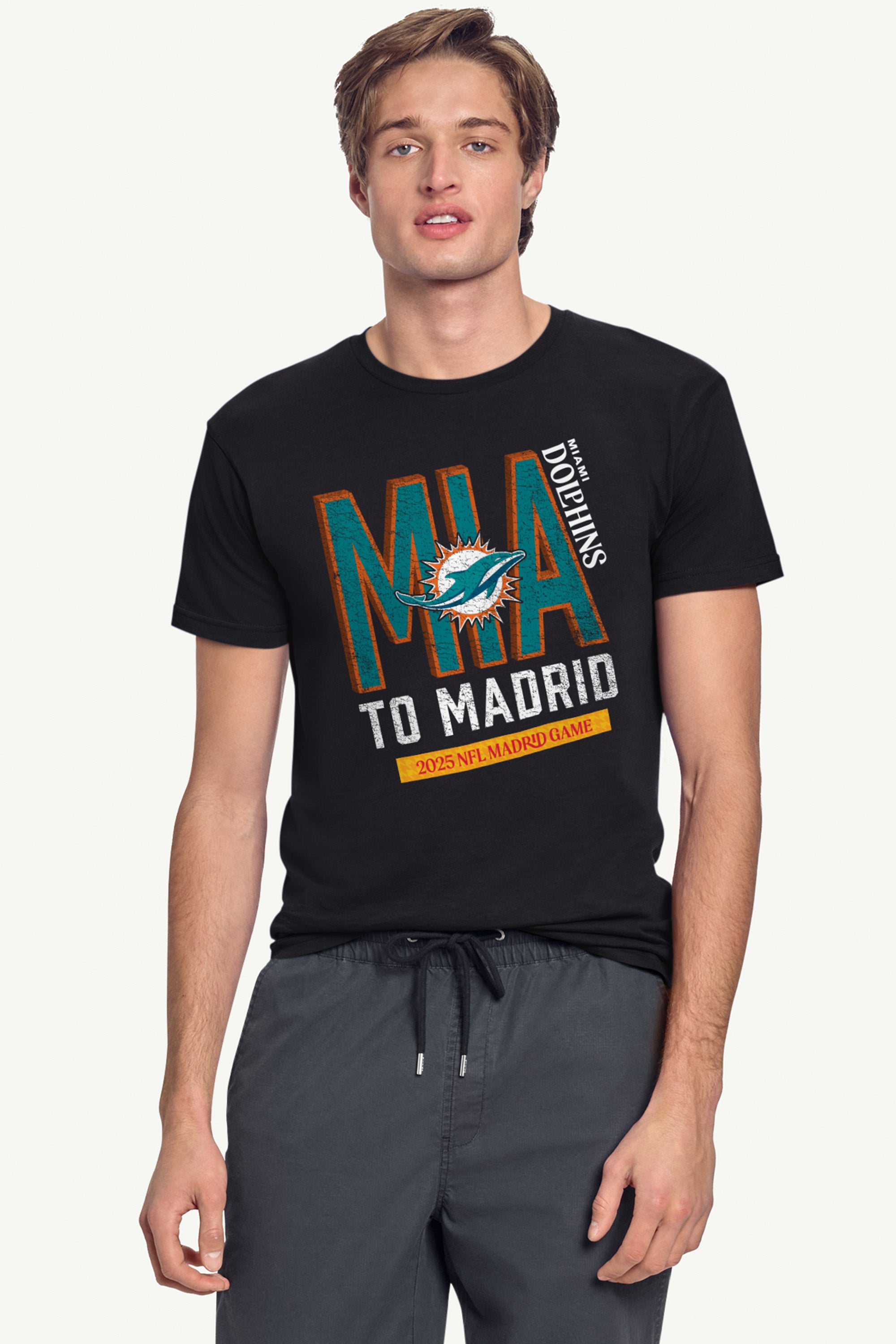 MENS MIAMI DOLPHINS TO MADRID WE GO T SHIRT View 2 | Miami Dolphins MENS MIAMI DOLPHINS TO MADRID WE GO T SHIRT View 2 | Miami Dolphins