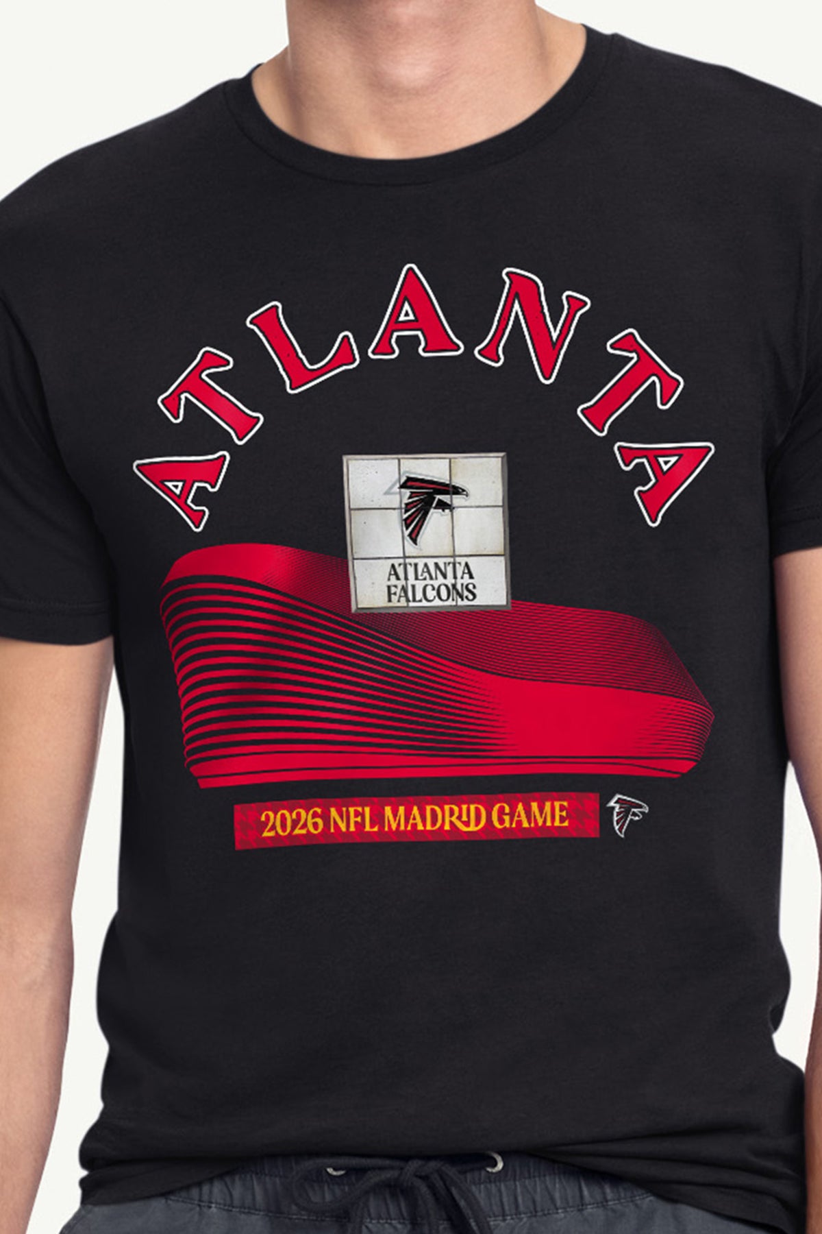 MENS ATLANTA FALCONS MADRID STADIUM T SHIRT View 2 MENS ATLANTA FALCONS MADRID STADIUM T SHIRT View 2