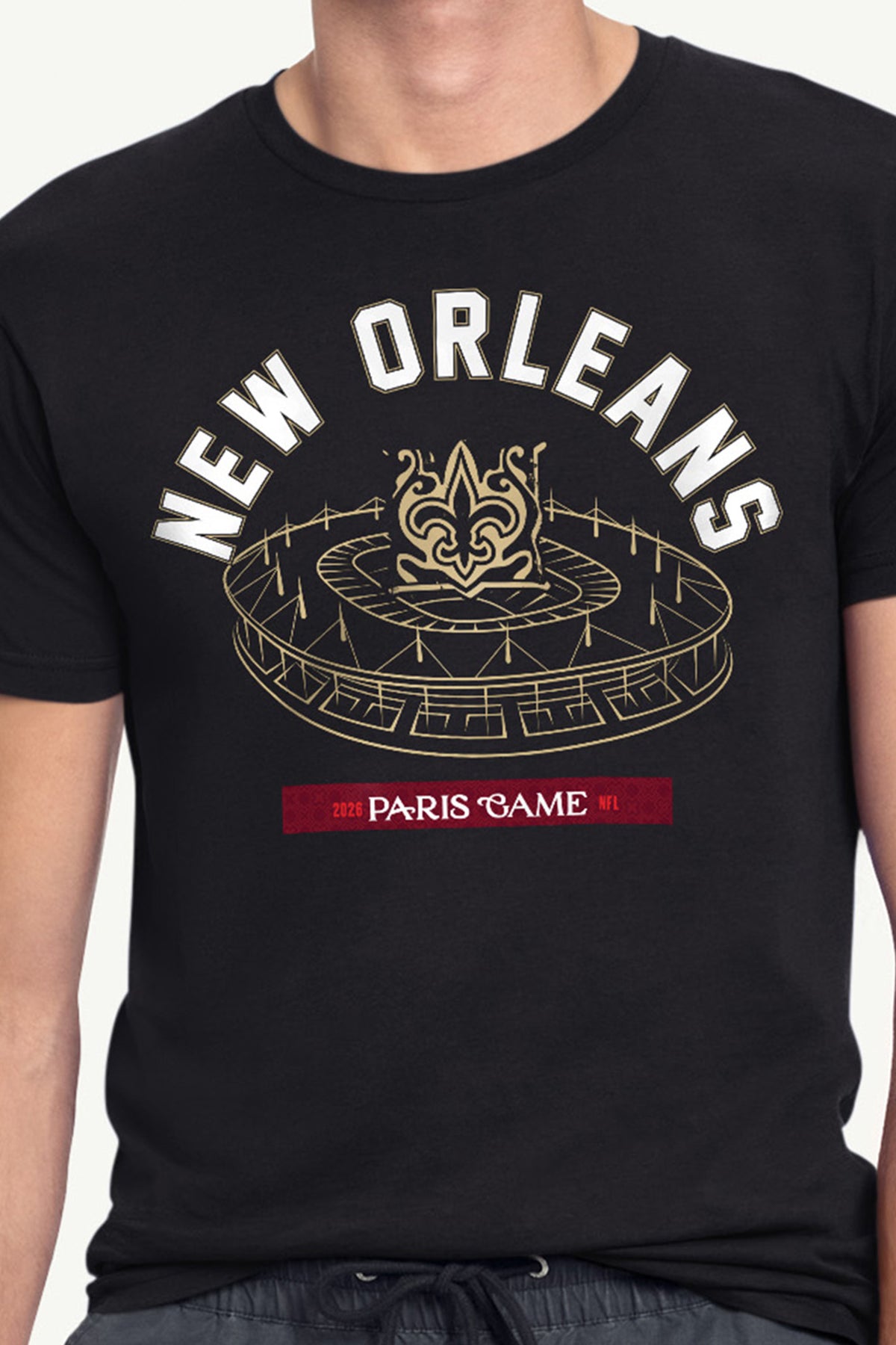 MENS NEW ORLEANS SAINTS PARIS STADIUM T SHIRT View 2 MENS NEW ORLEANS SAINTS PARIS STADIUM T SHIRT View 2
