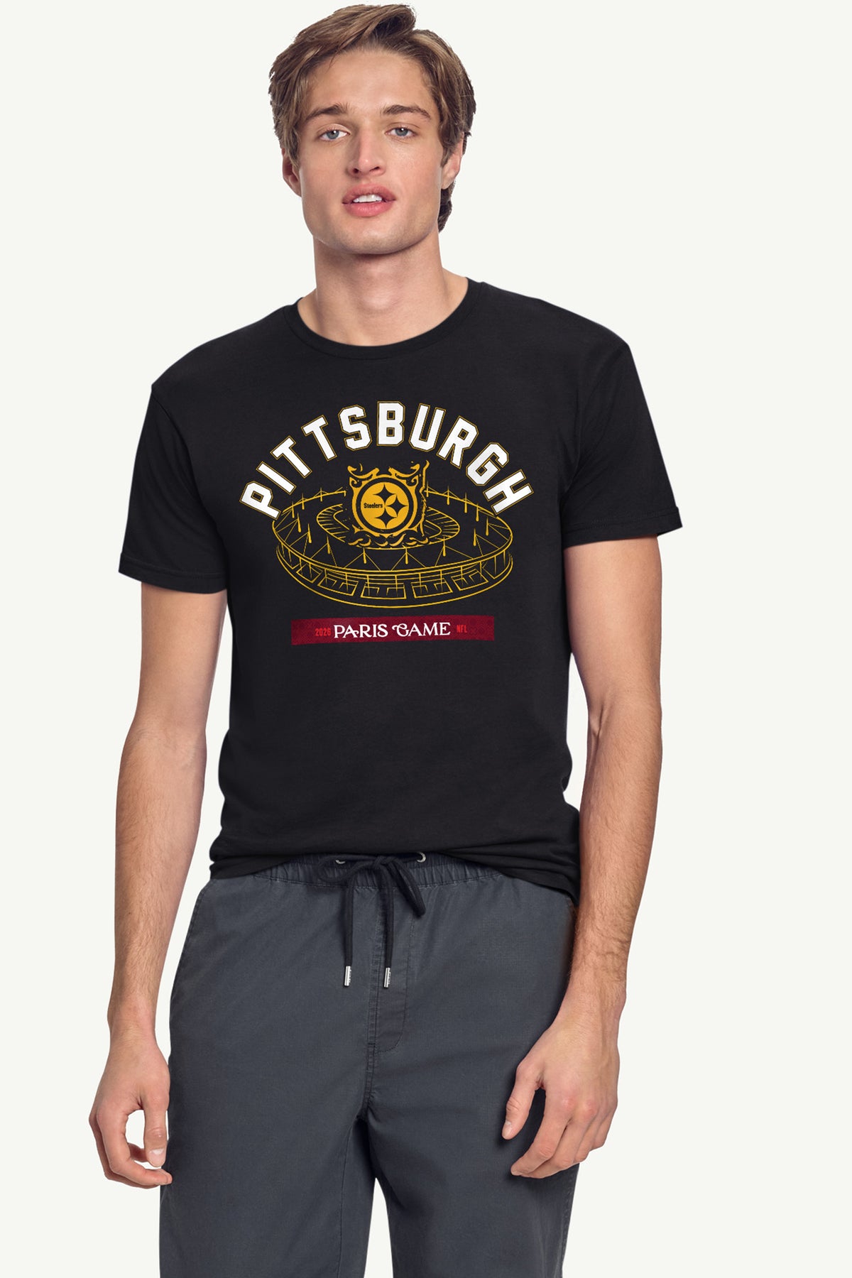 MENS PITTSBURGH STEELERS PARIS STADIUM T SHIRT View 4 MENS PITTSBURGH STEELERS PARIS STADIUM T SHIRT View 4