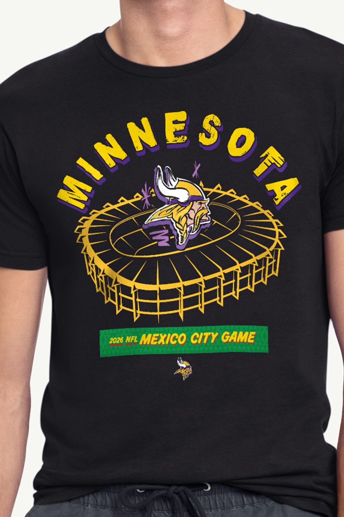 MENS MINNESOTA VIKINGS MEXICO CITY STADIUM T SHIRT View 2 MENS MINNESOTA VIKINGS MEXICO CITY STADIUM T SHIRT View 2