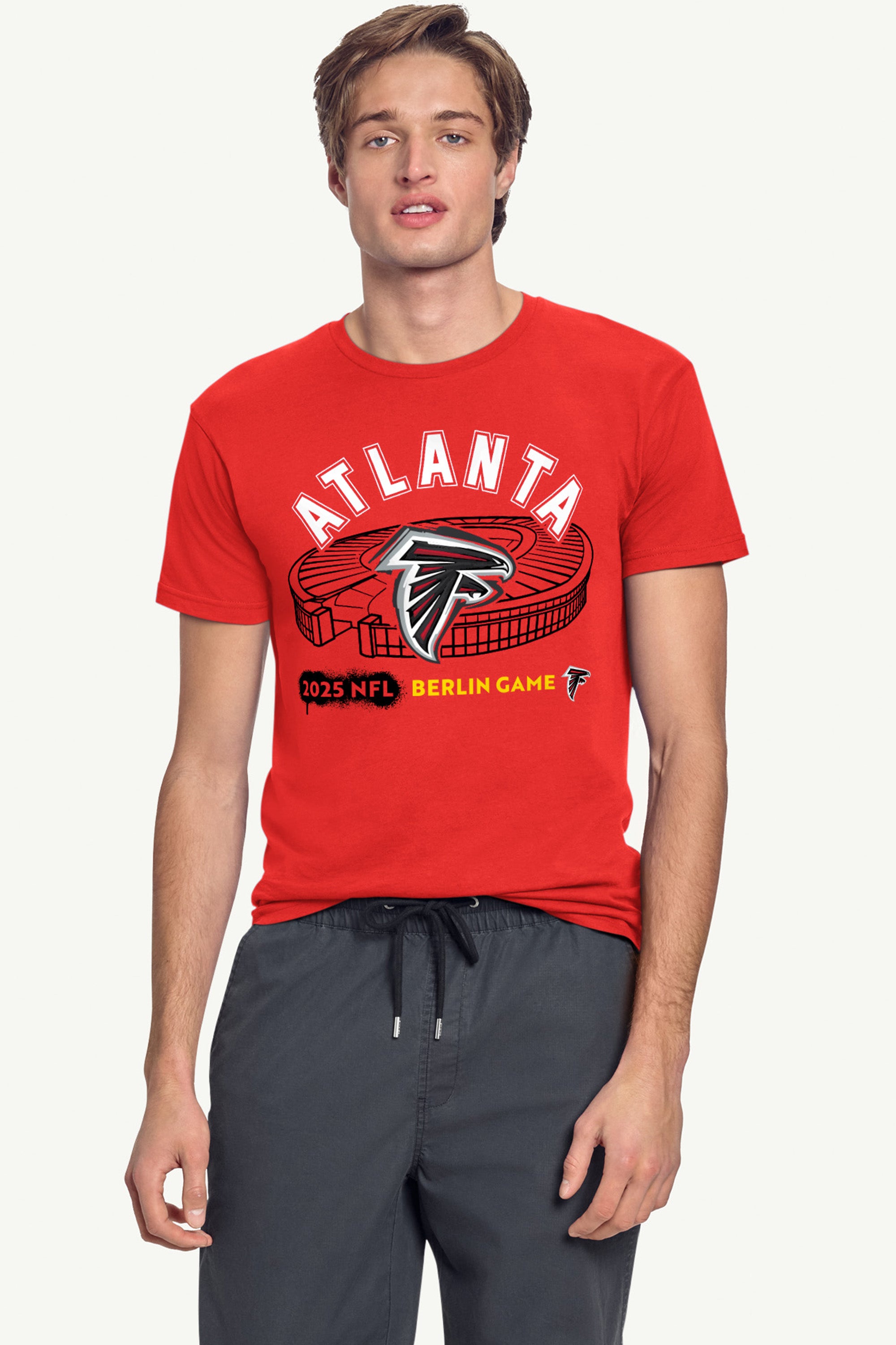 MENS ATLANTA FALCONS OLYMPIA STADIUM T SHIRT View 2 | NFL International Games MENS ATLANTA FALCONS OLYMPIA STADIUM T SHIRT View 2 | NFL International Games