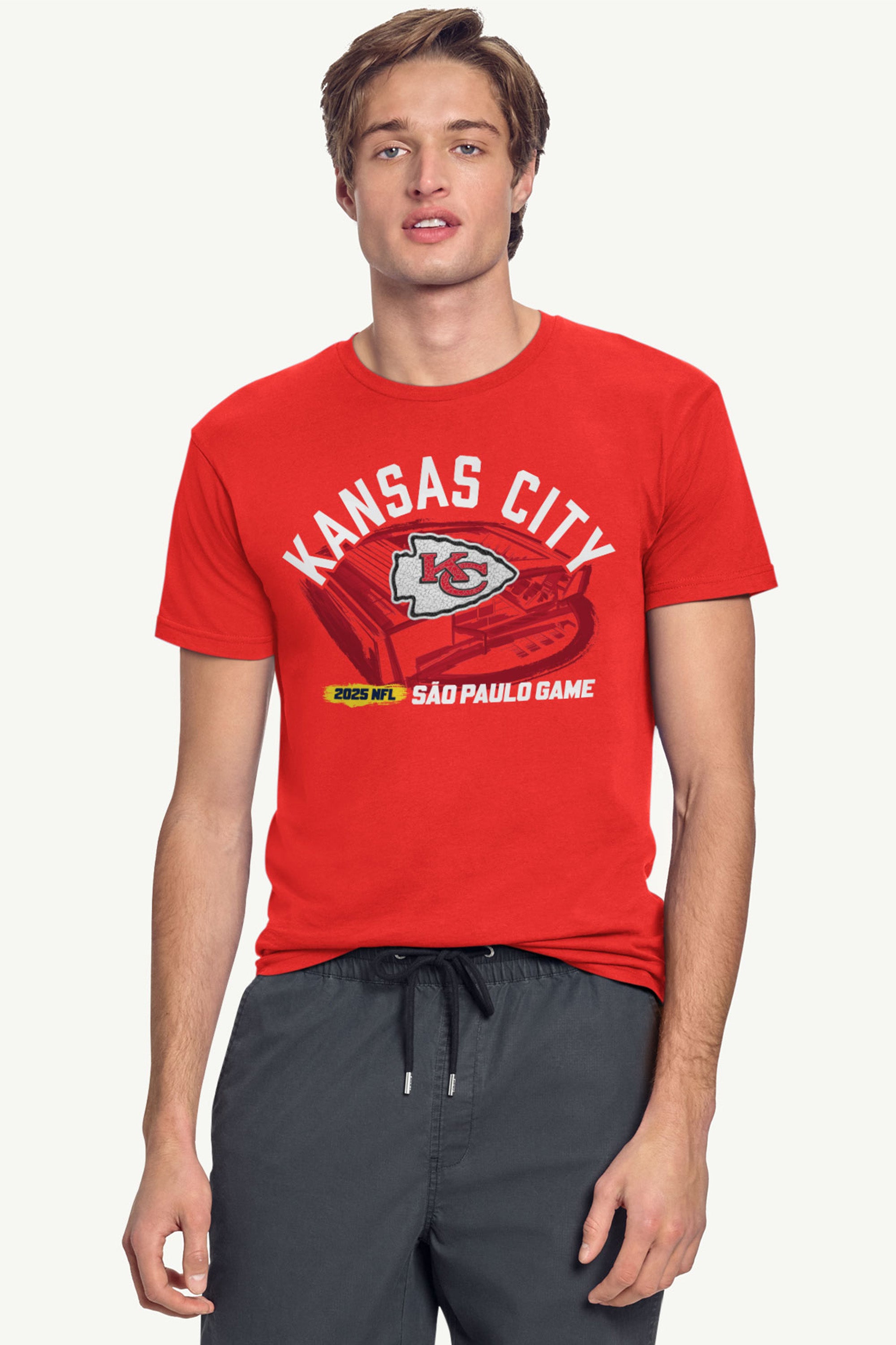 MENS KANSAS CITY CHIEFS TO BRAZIL WE GO T SHIRT View 2 | NFL International Games MENS KANSAS CITY CHIEFS TO BRAZIL WE GO T SHIRT View 2 | NFL International Games