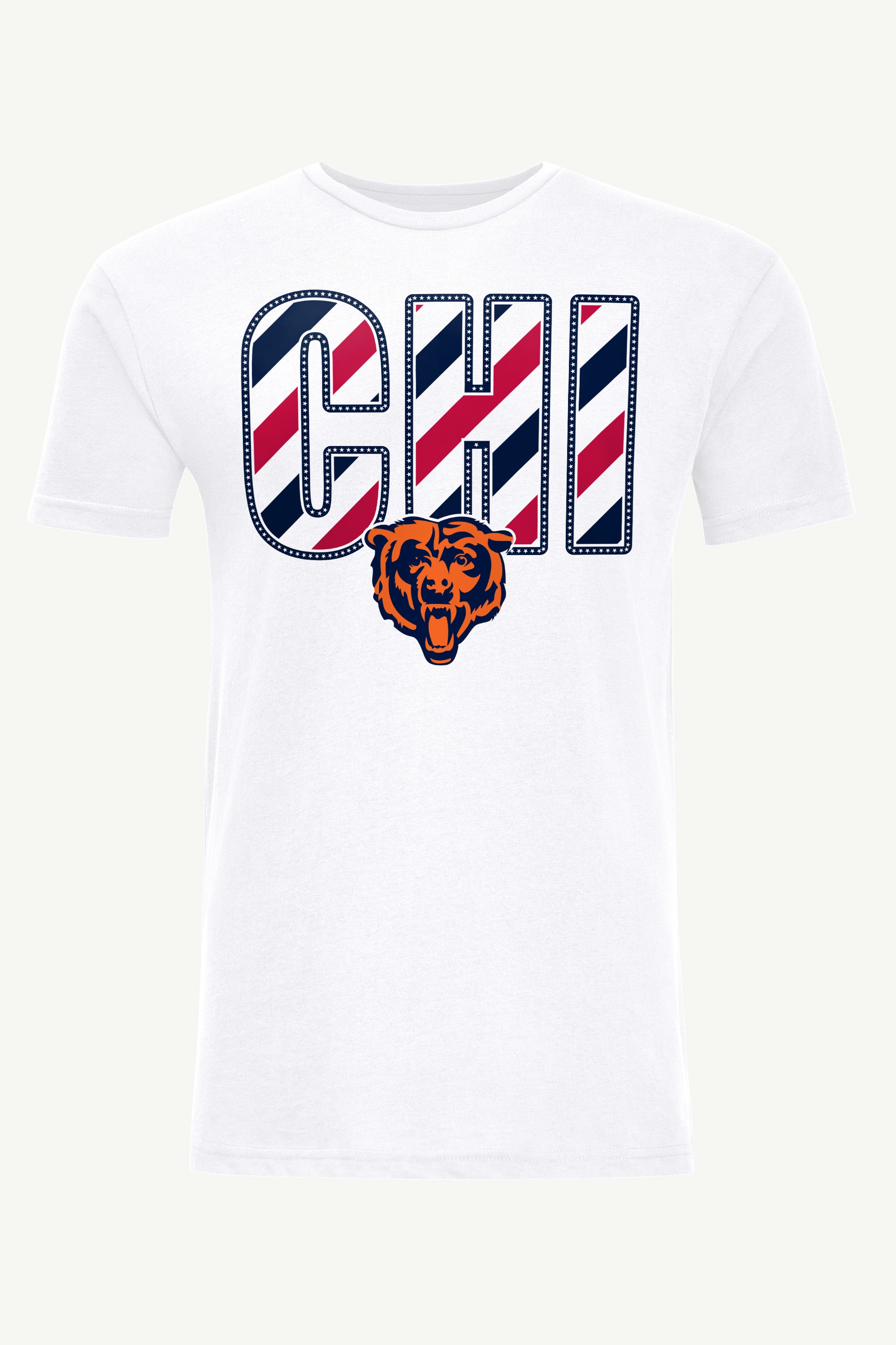 MENS CHICAGO BEARS STARS AND STRIPES T SHIRT View 1 MENS CHICAGO BEARS STARS AND STRIPES T SHIRT View 1