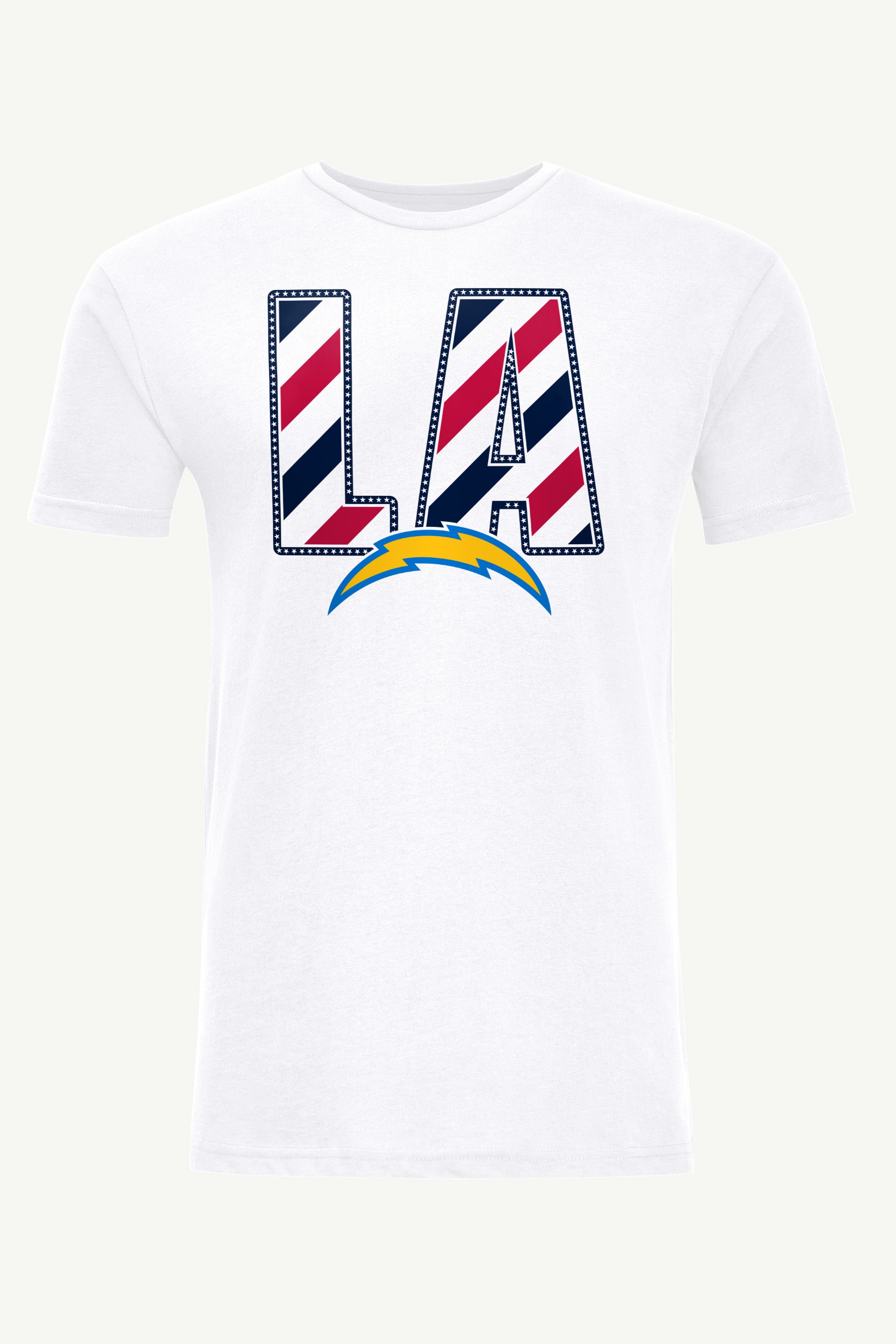 MENS LOS ANGELES CHARGERS STARS AND STRIPES T SHIRT View 1 MENS LOS ANGELES CHARGERS STARS AND STRIPES T SHIRT View 1
