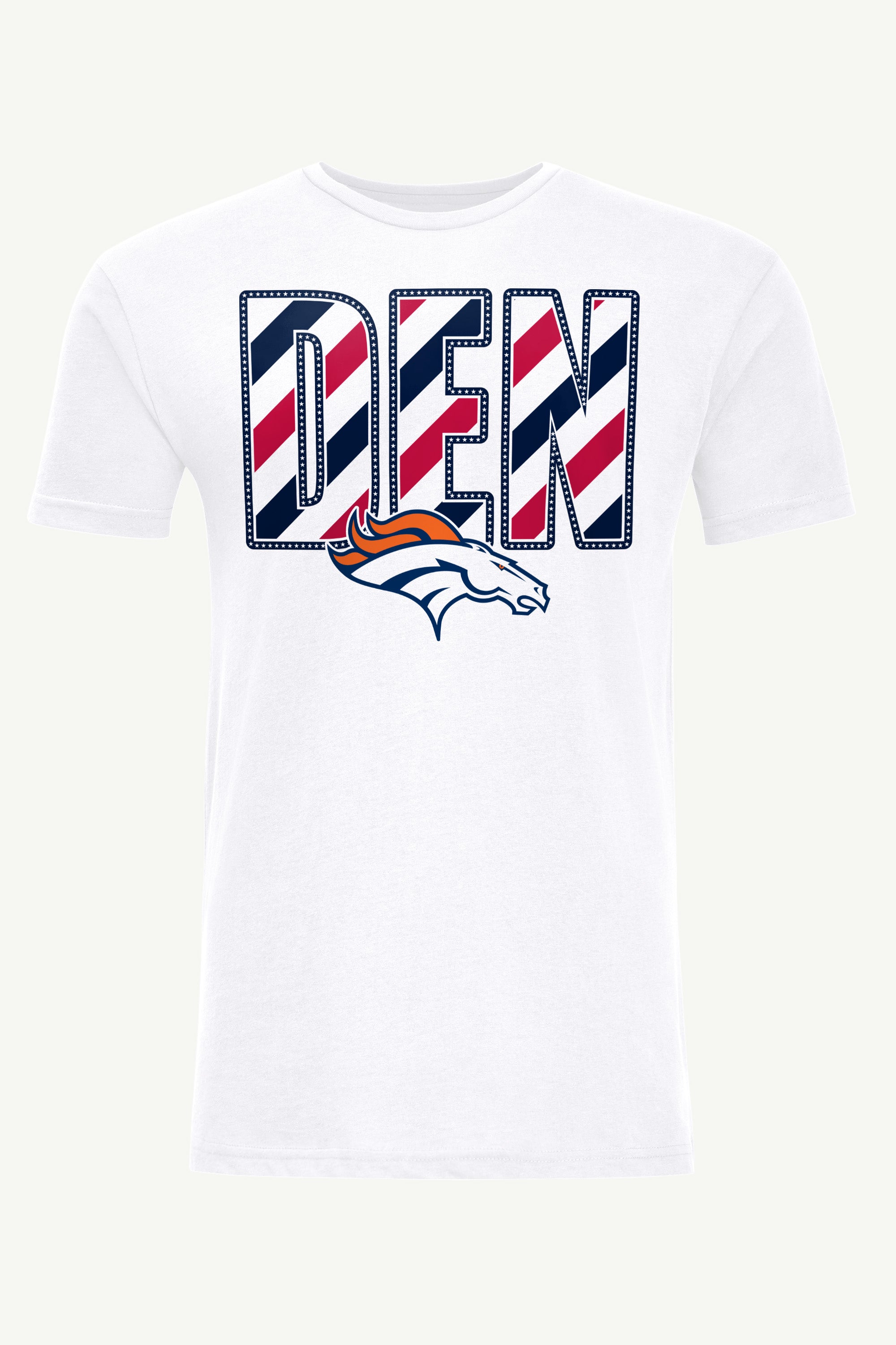 MENS DENVER BRONCOS STARS AND STRIPES T SHIRT View 1 MENS DENVER BRONCOS STARS AND STRIPES T SHIRT View 1