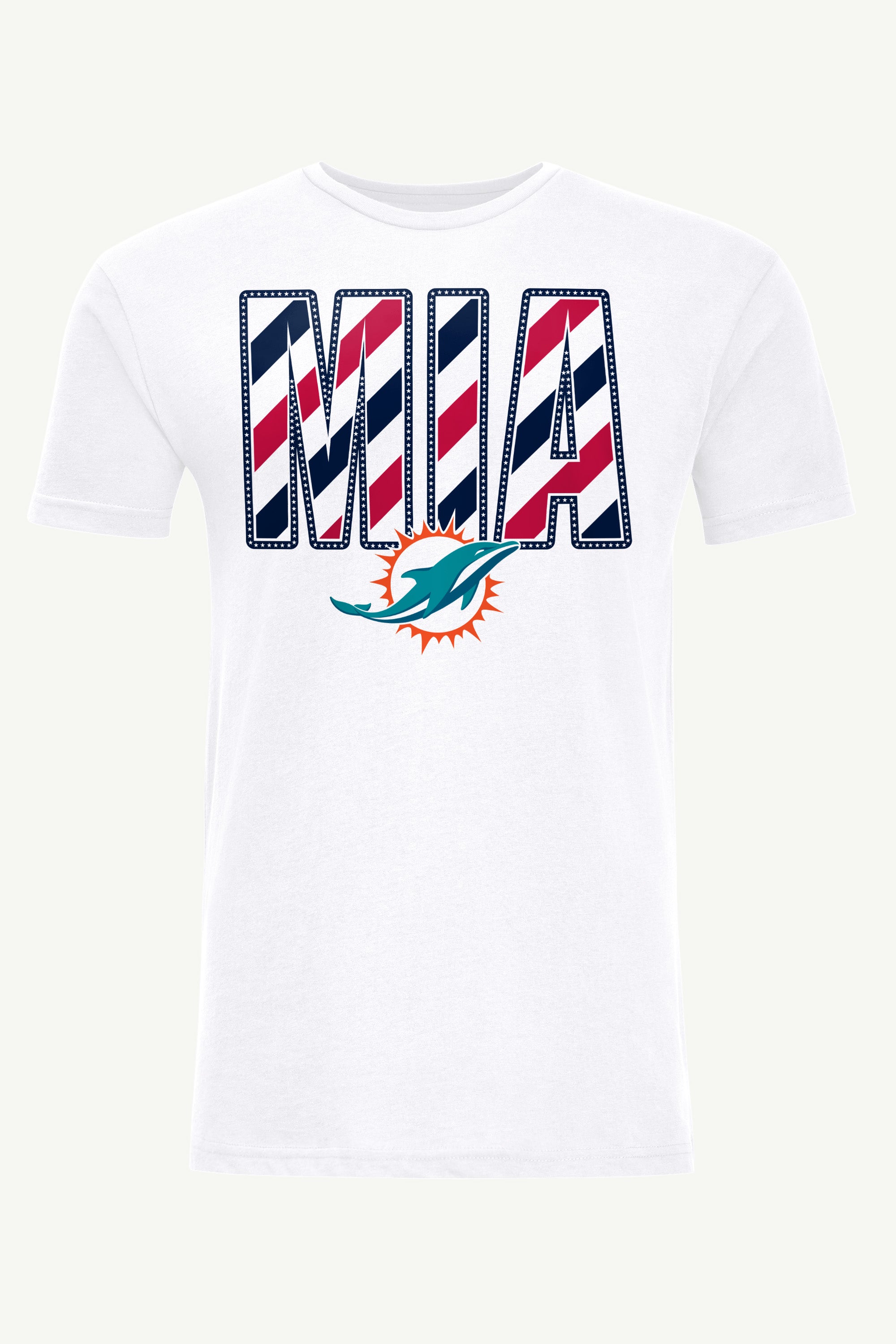 MENS MIAMI DOLHPINS STARS AND STRIPES T SHIRT View 1 MENS MIAMI DOLHPINS STARS AND STRIPES T SHIRT View 1