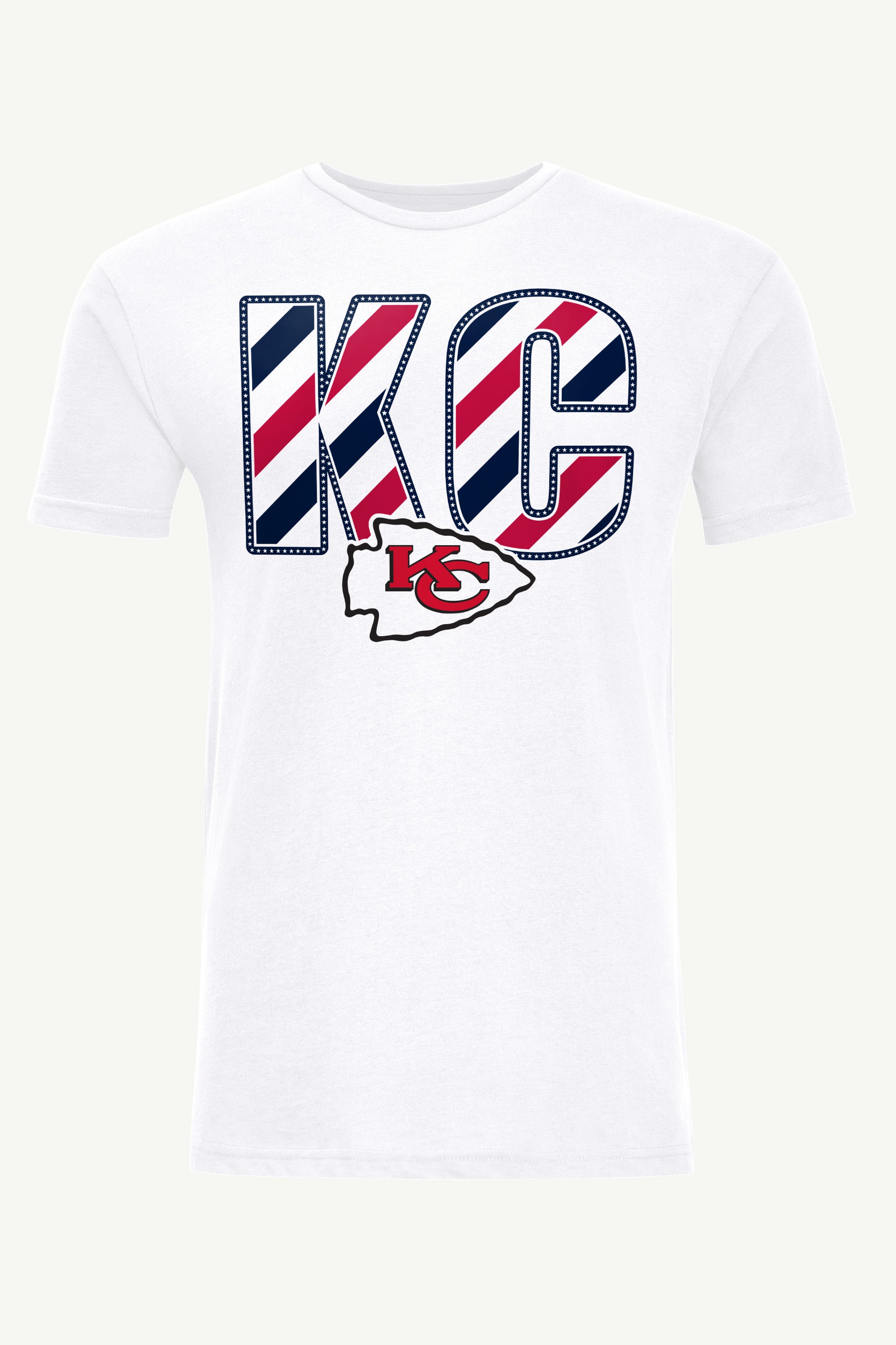 MENS KANSAS CITY CHIEFS STARS AND STRIPES T SHIRT View 1 MENS KANSAS CITY CHIEFS STARS AND STRIPES T SHIRT View 1