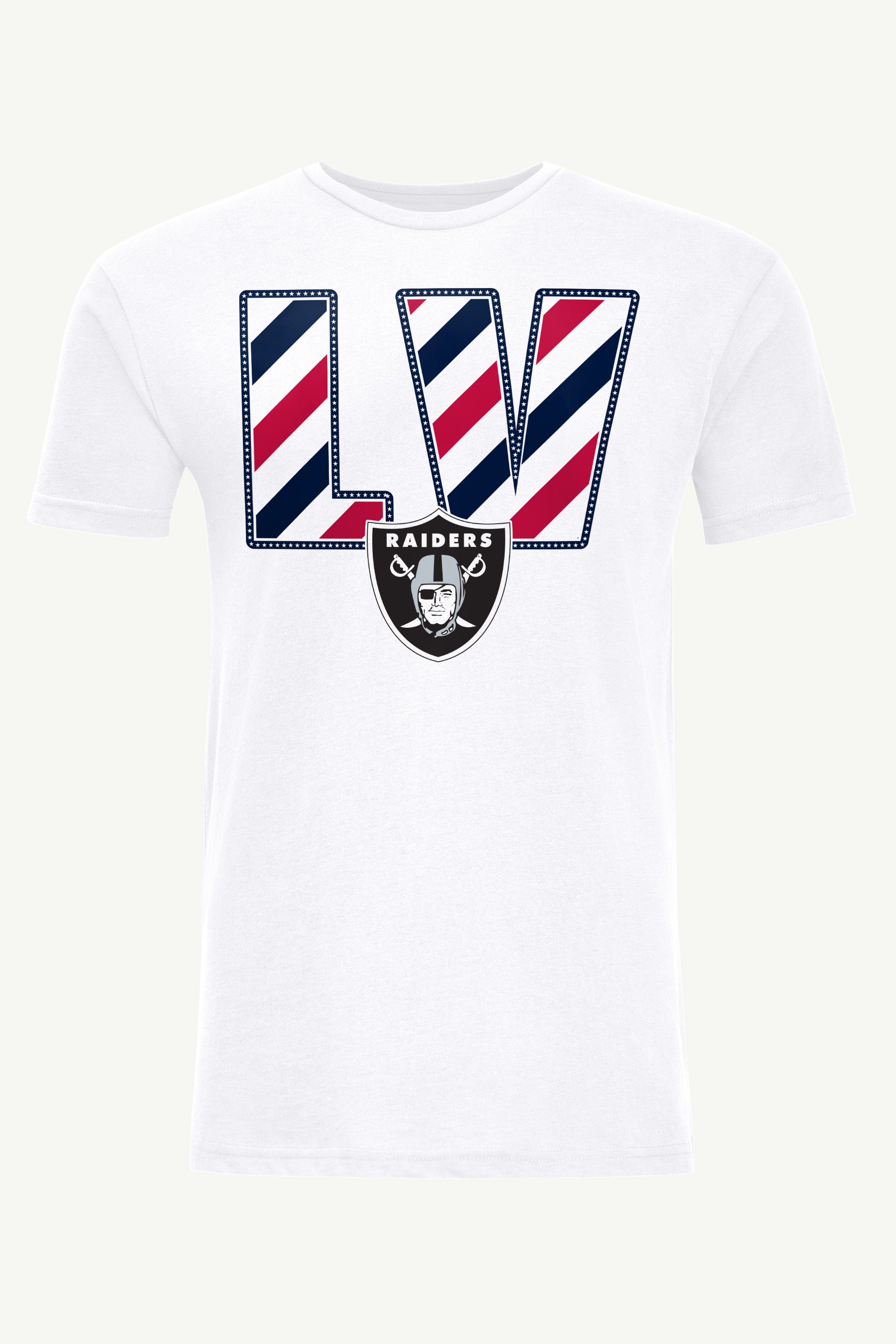 MENS LAS VEGAS RAIDERS STARS AND STRIPES T SHIRT View 1 MENS LAS VEGAS RAIDERS STARS AND STRIPES T SHIRT View 1