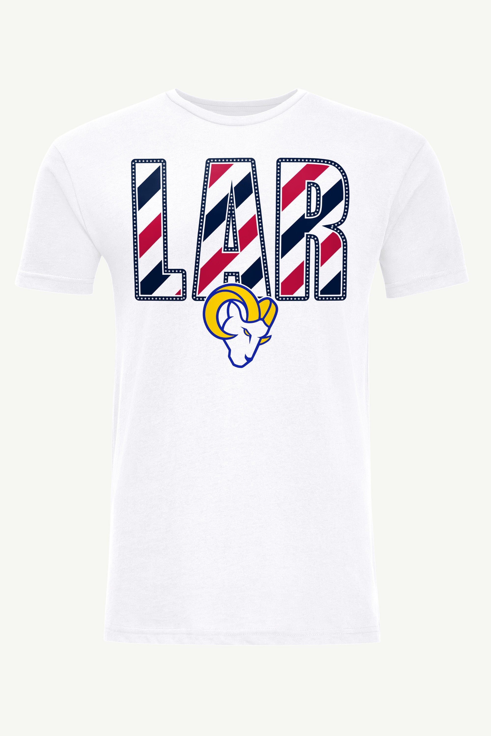 MENS LOS ANGELES RAMS STARS AND STRIPES T SHIRT View 1 MENS LOS ANGELES RAMS STARS AND STRIPES T SHIRT View 1