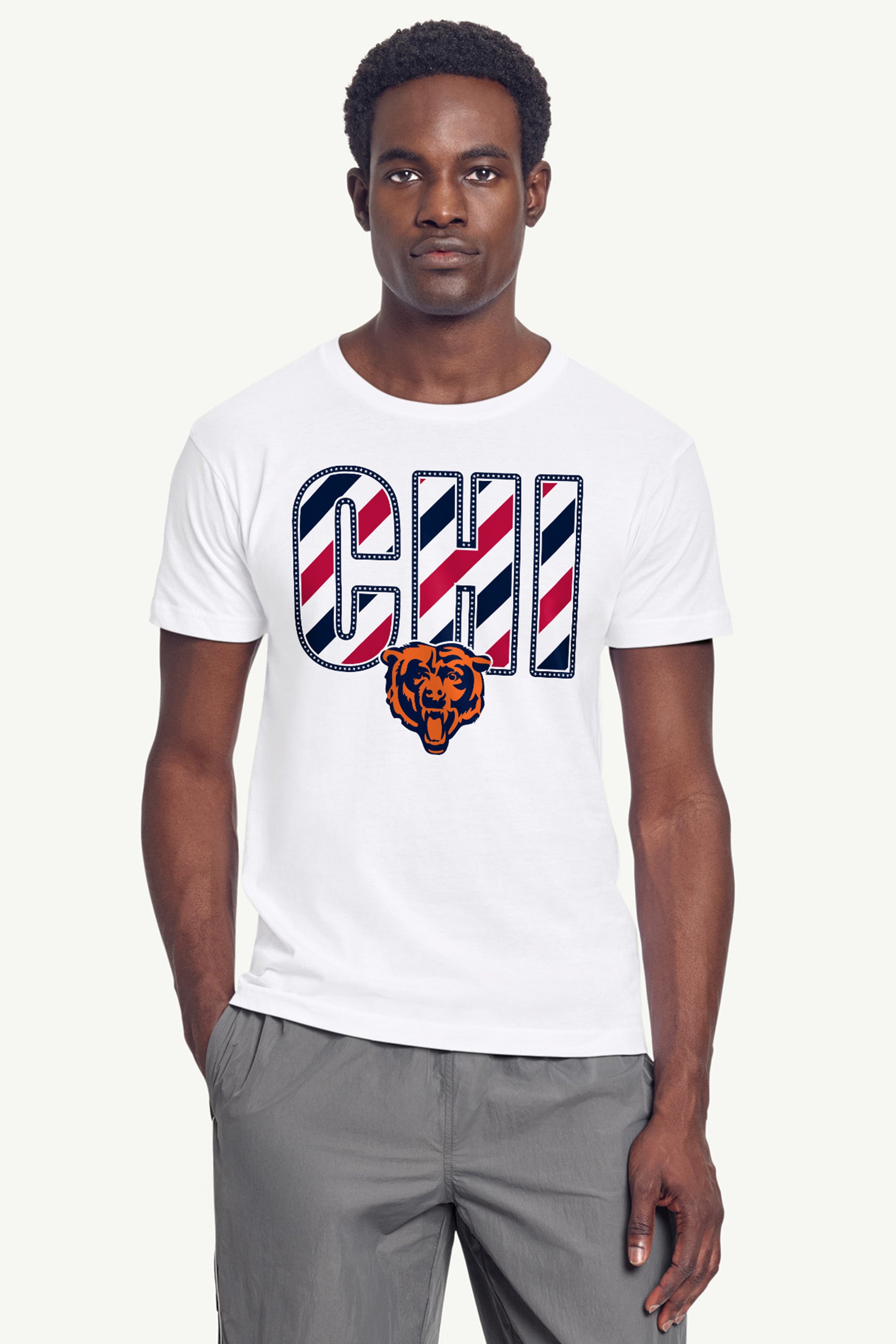MENS CHICAGO BEARS STARS AND STRIPES T SHIRT View 3 MENS CHICAGO BEARS STARS AND STRIPES T SHIRT View 3