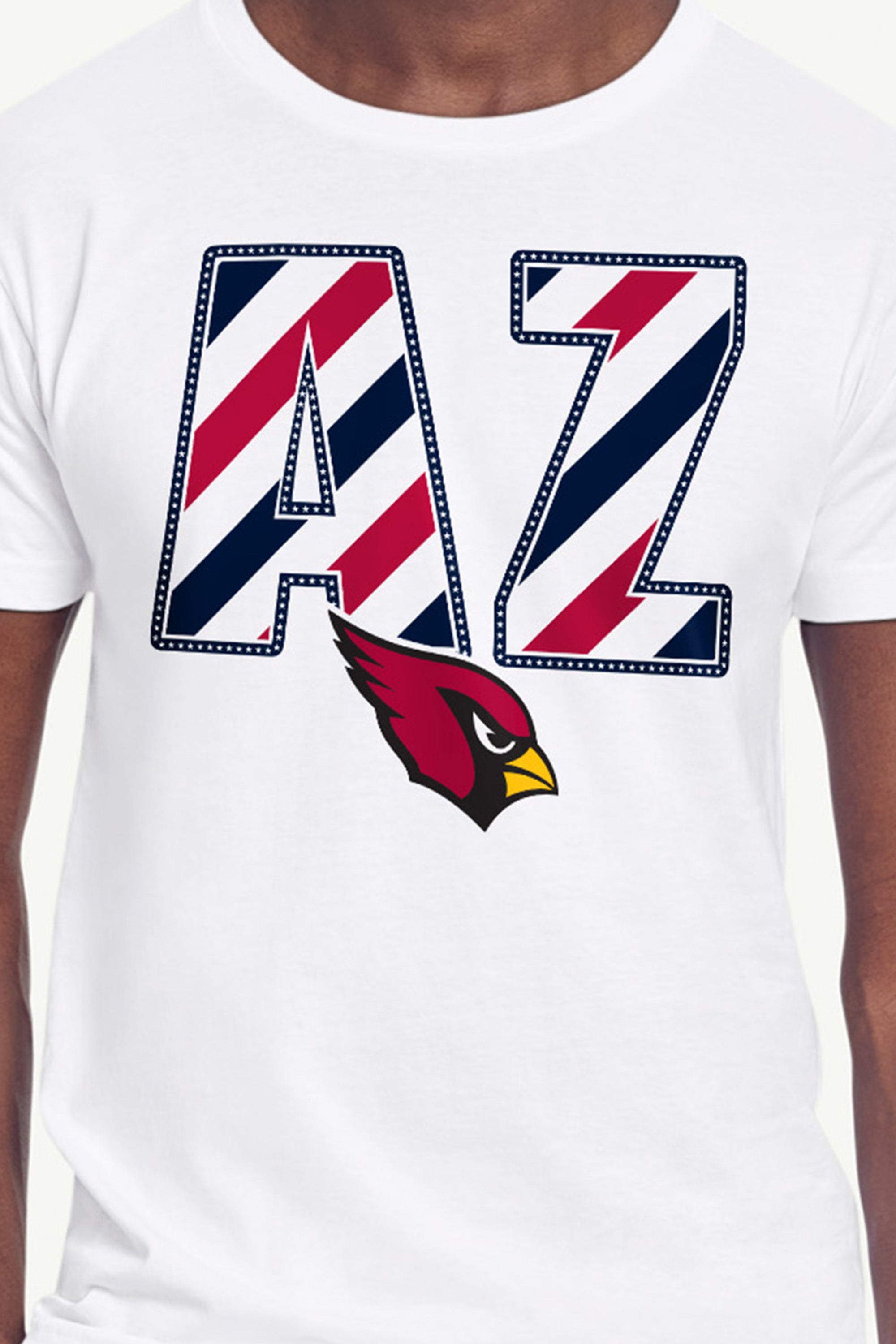 MENS ARIZONA CARDINALS STARS AND STRIPES T SHIRT View 2 MENS ARIZONA CARDINALS STARS AND STRIPES T SHIRT View 2