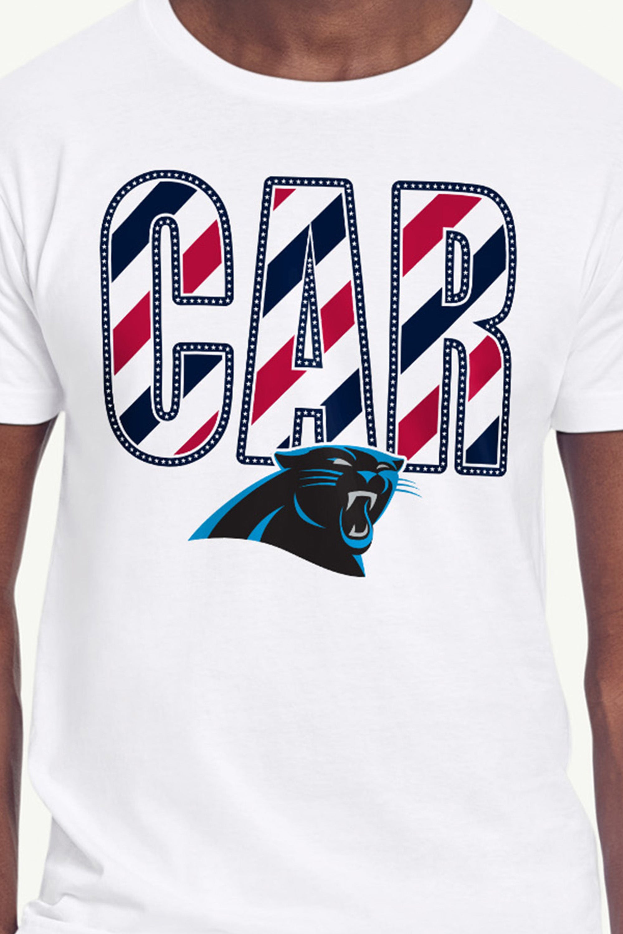 MENS CAROLINA PANTHERS STARS AND STRIPES T SHIRT View 2 MENS CAROLINA PANTHERS STARS AND STRIPES T SHIRT View 2