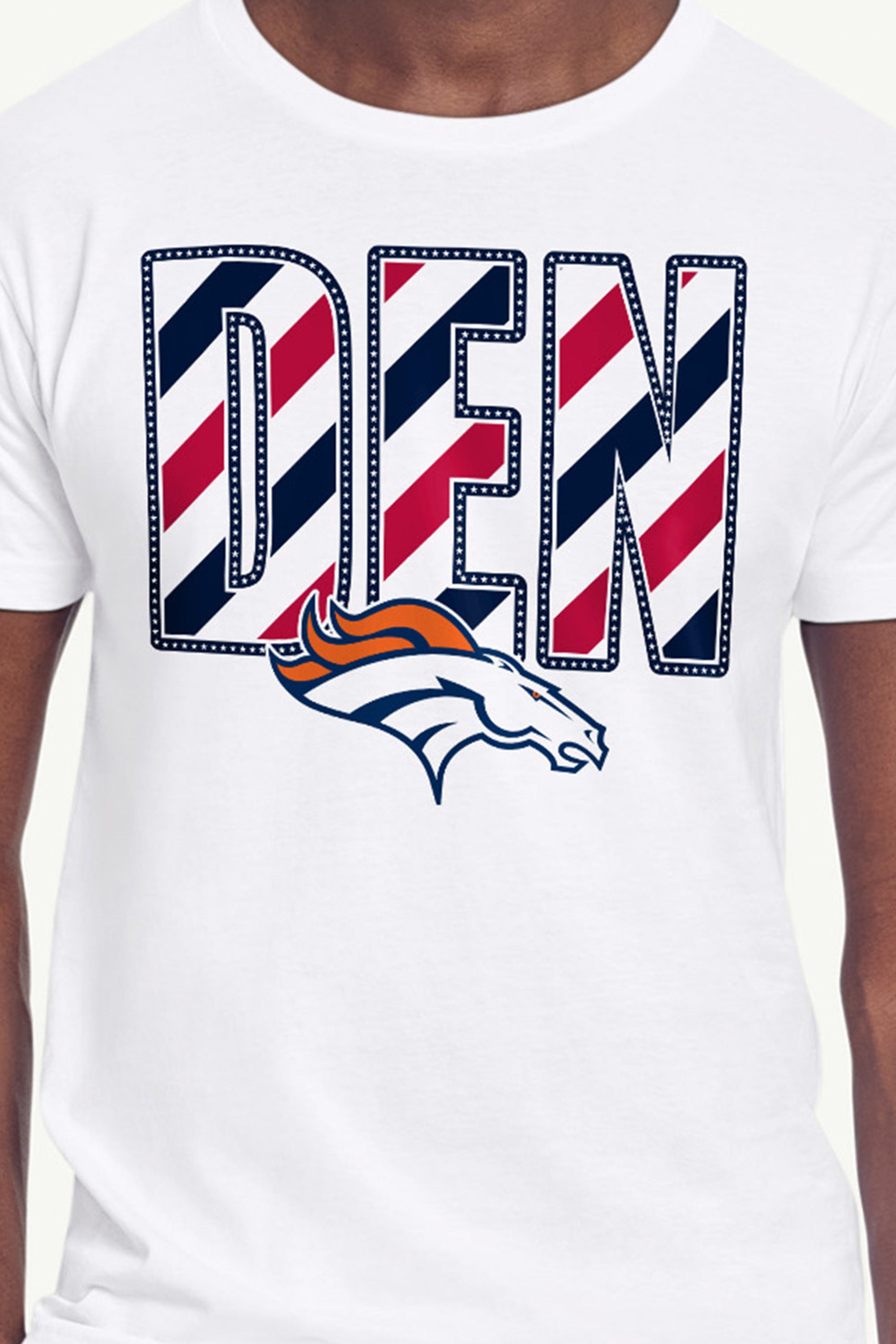 MENS DENVER BRONCOS STARS AND STRIPES T SHIRT View 2 MENS DENVER BRONCOS STARS AND STRIPES T SHIRT View 2