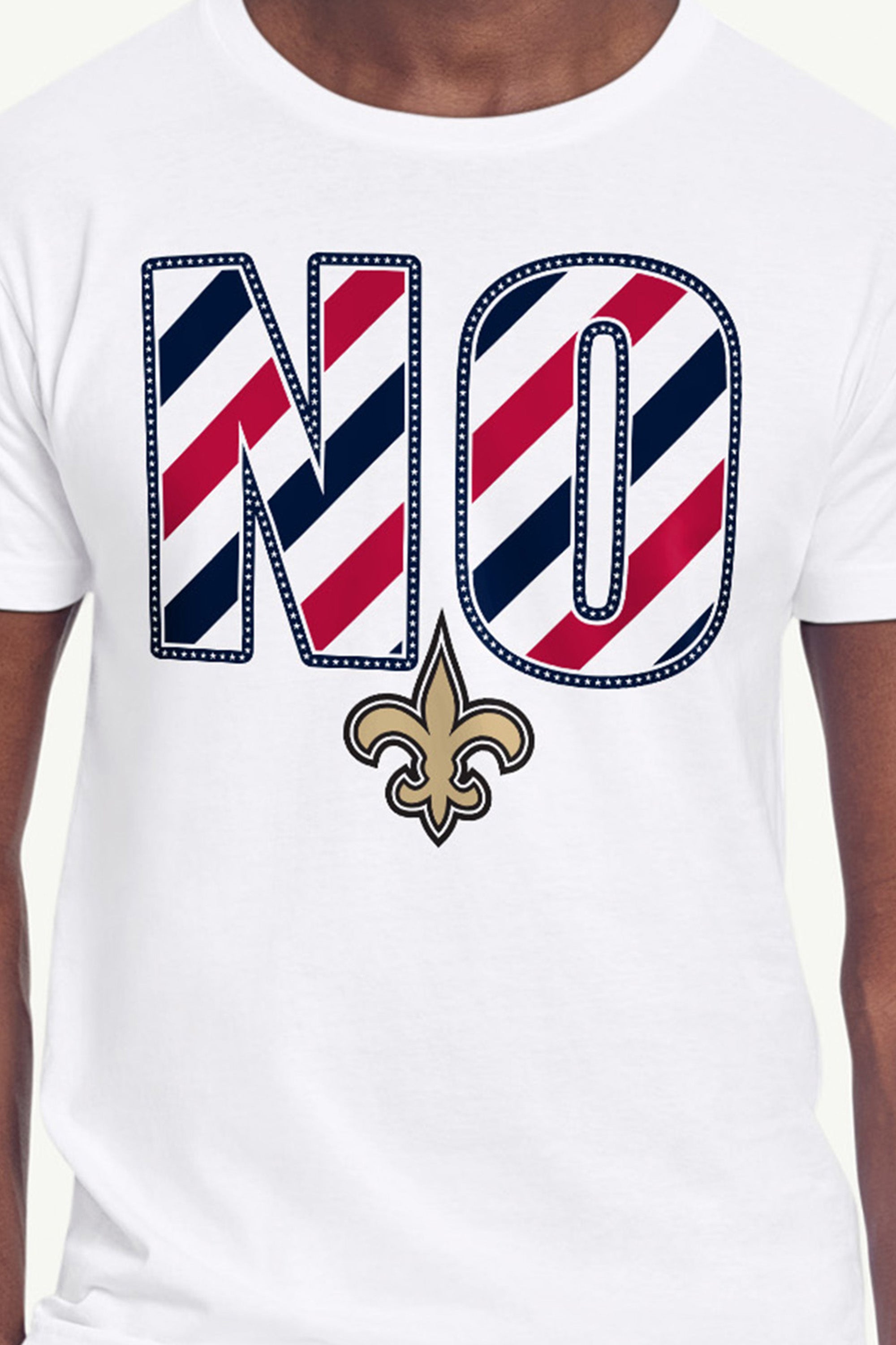 MENS NEW ORLEANS SAINTS STARS AND STRIPES T SHIRT View 2 MENS NEW ORLEANS SAINTS STARS AND STRIPES T SHIRT View 2