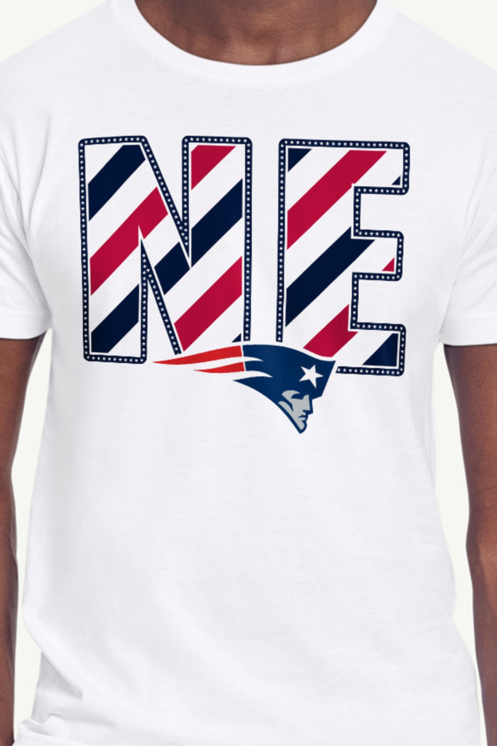 MENS NEW ENGLAND PATRIOTS STARS AND STRIPES T SHIRT View 2 MENS NEW ENGLAND PATRIOTS STARS AND STRIPES T SHIRT View 2