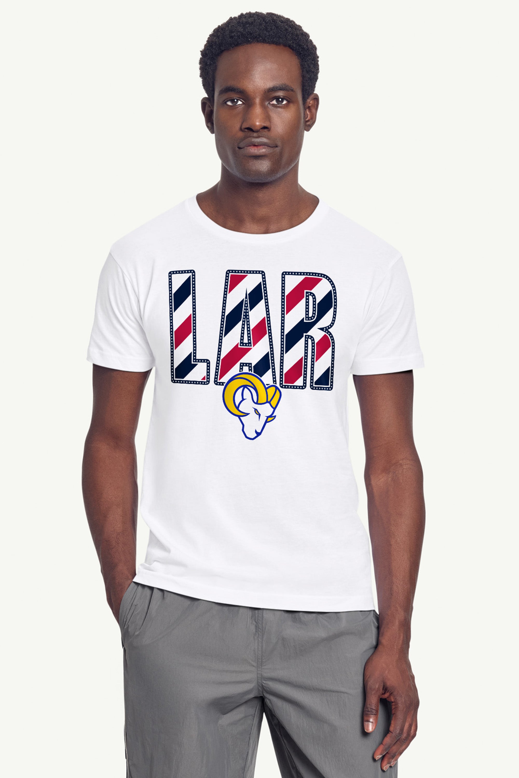 MENS LOS ANGELES RAMS STARS AND STRIPES T SHIRT View 3 MENS LOS ANGELES RAMS STARS AND STRIPES T SHIRT View 3