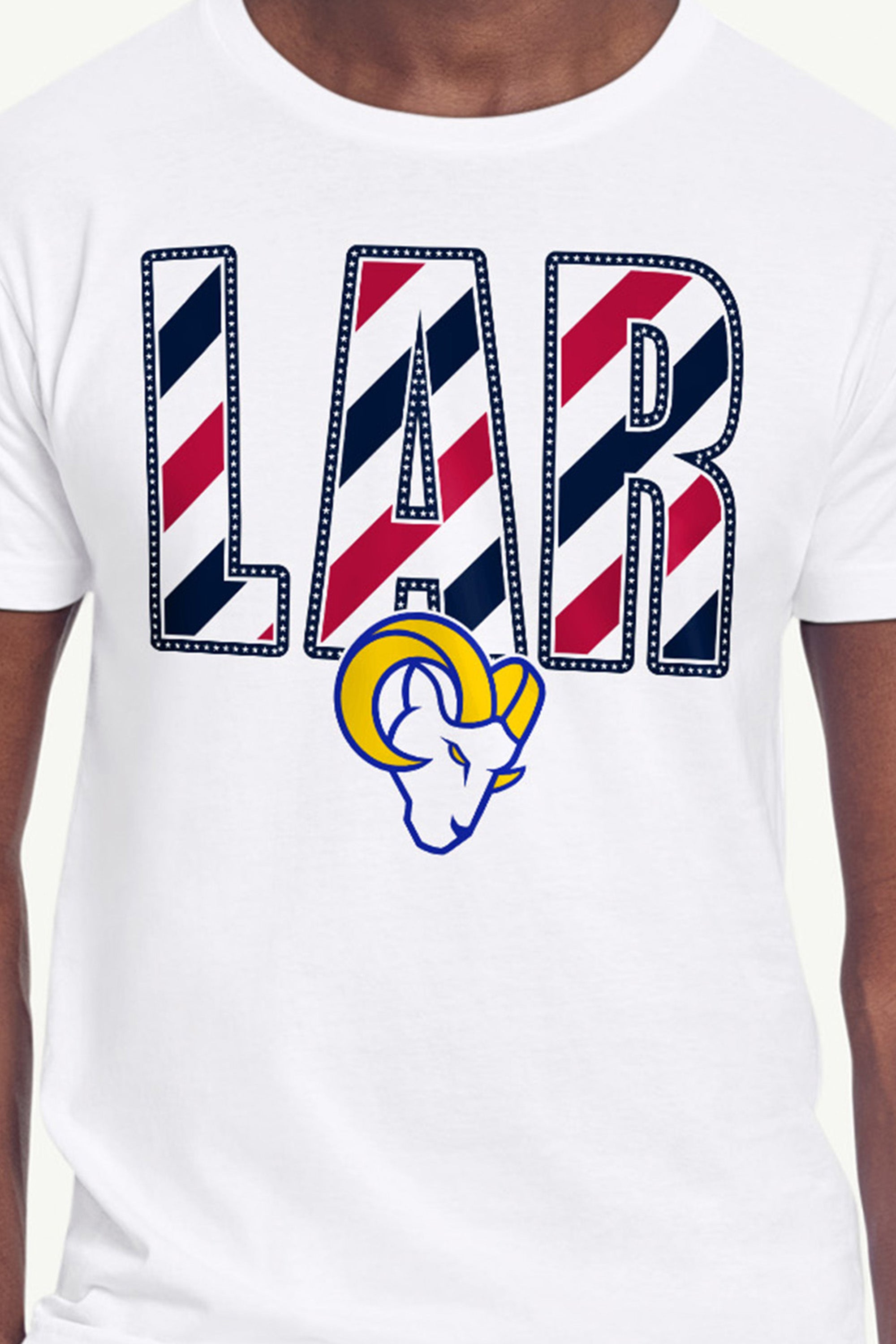 MENS LOS ANGELES RAMS STARS AND STRIPES T SHIRT View 4 MENS LOS ANGELES RAMS STARS AND STRIPES T SHIRT View 4