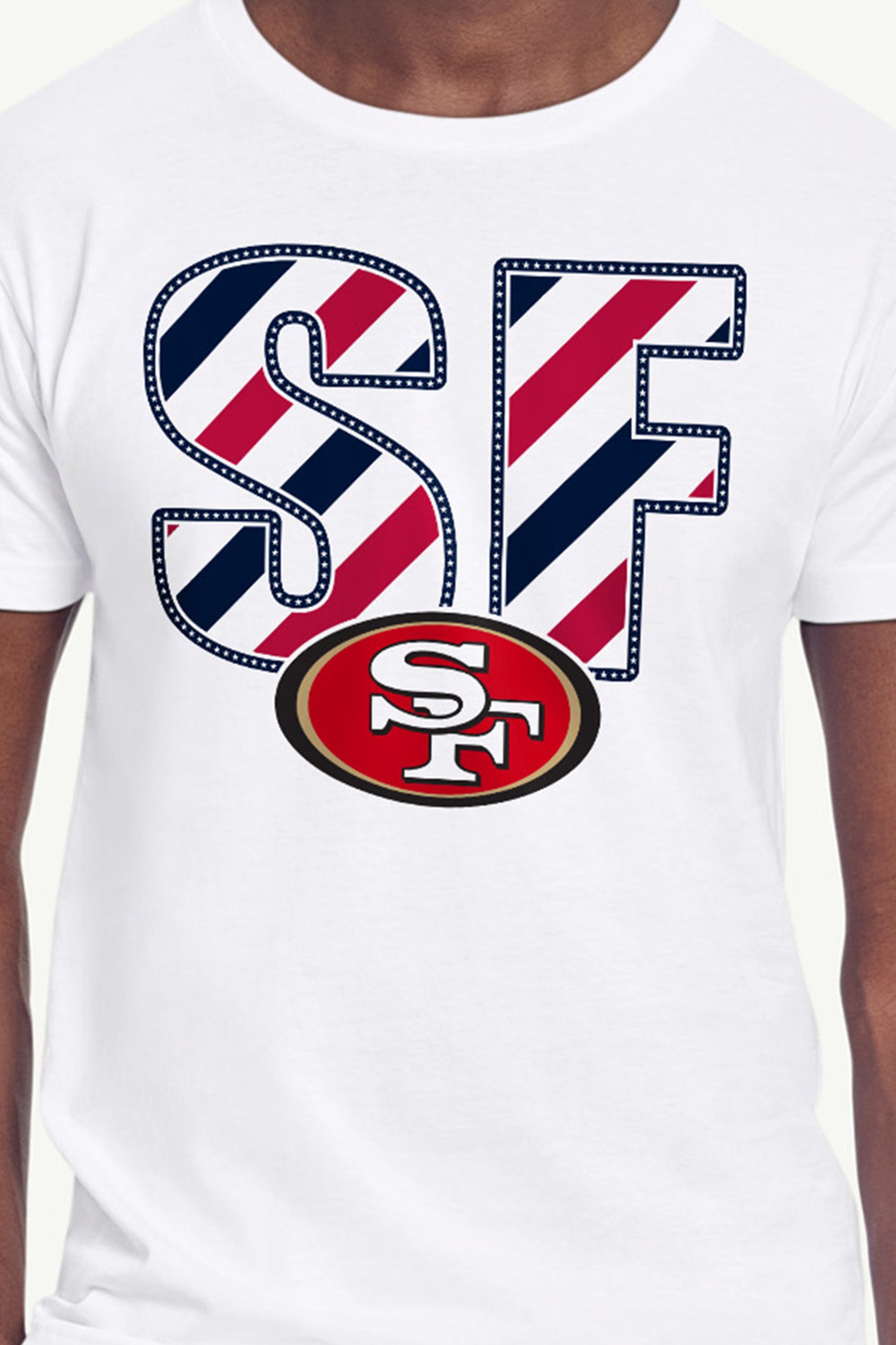 MENS SAN FRANCISCO 49ERS STARS AND STRIPES T SHIRT View 2 MENS SAN FRANCISCO 49ERS STARS AND STRIPES T SHIRT View 2