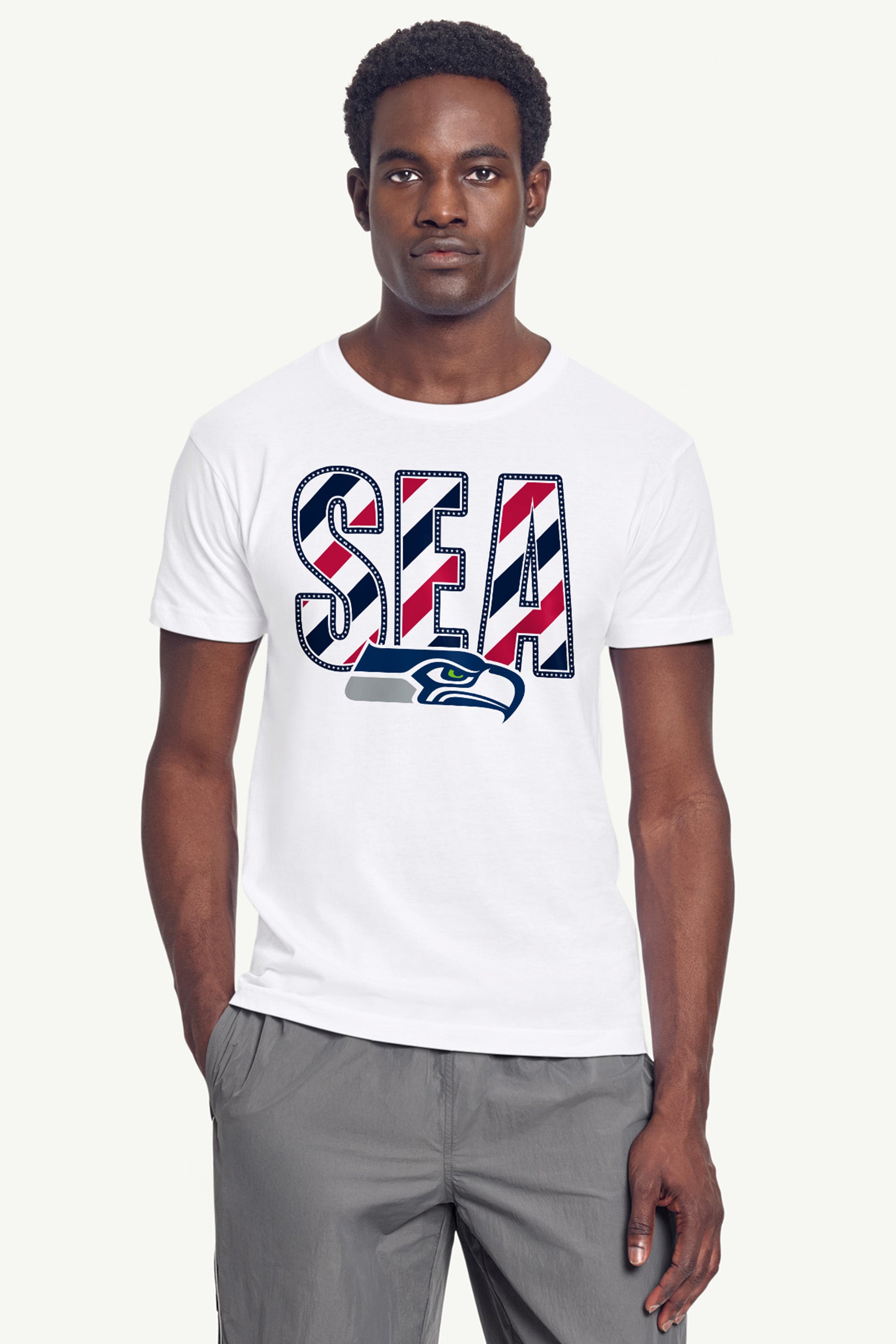 MENS SEATTLE SEAHAWKS STARS AND STRIPES T SHIRT View 4 MENS SEATTLE SEAHAWKS STARS AND STRIPES T SHIRT View 4