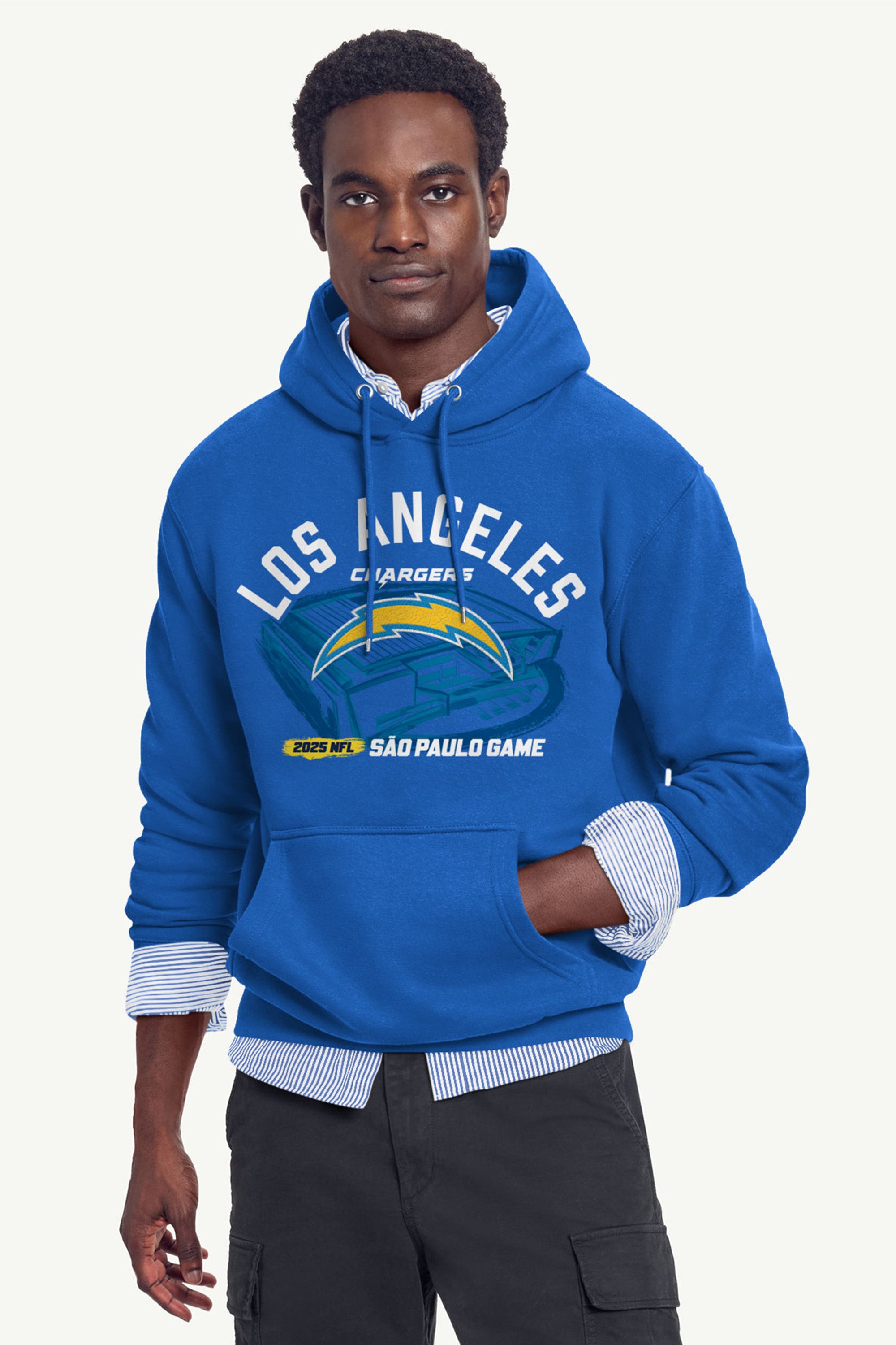 MENS LOS ANGELES CHARGERS CORINTHIANS ARENA HOODIE View 2 | NFL International Games MENS LOS ANGELES CHARGERS CORINTHIANS ARENA HOODIE View 2 | NFL International Games