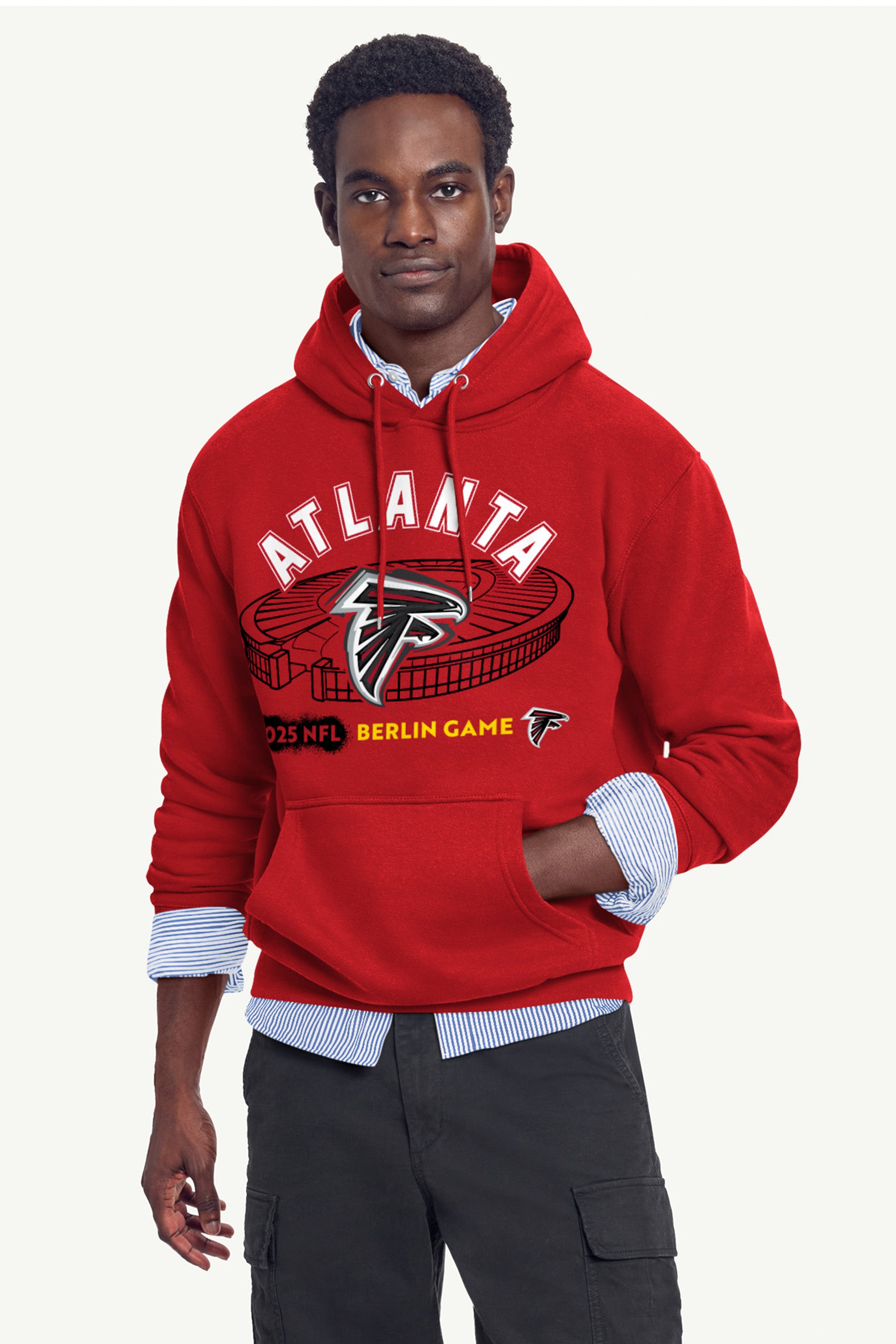 MENS ATLANTA FALCONS OLYMPIA STADIUM HOODIE View 2 | NFL International Games MENS ATLANTA FALCONS OLYMPIA STADIUM HOODIE View 2 | NFL International Games