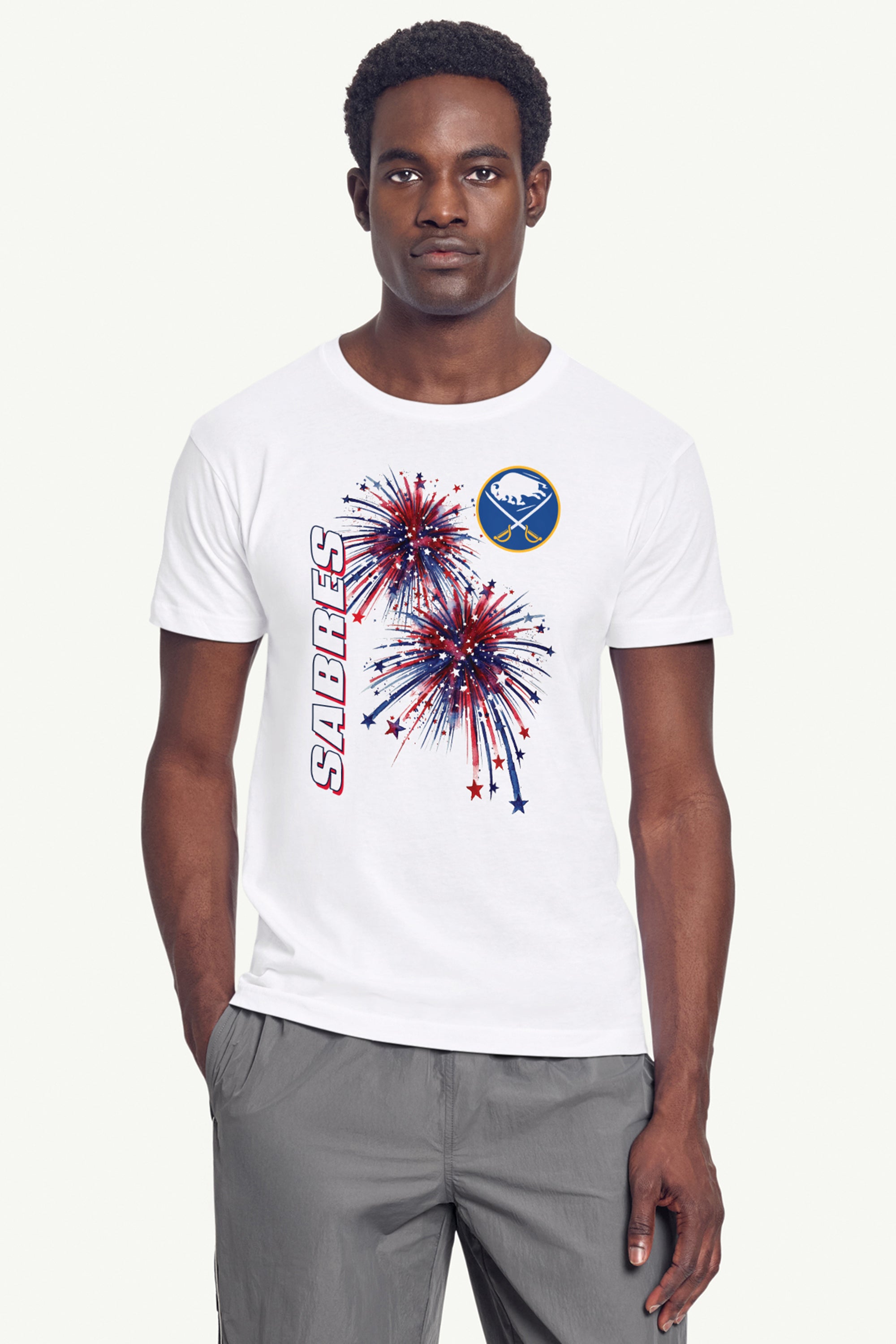 MENS BUFFALO SABRES AMERICAN SPARKS SHORT SLEEVE T SHIRT View 3 MENS BUFFALO SABRES AMERICAN SPARKS SHORT SLEEVE T SHIRT View 3