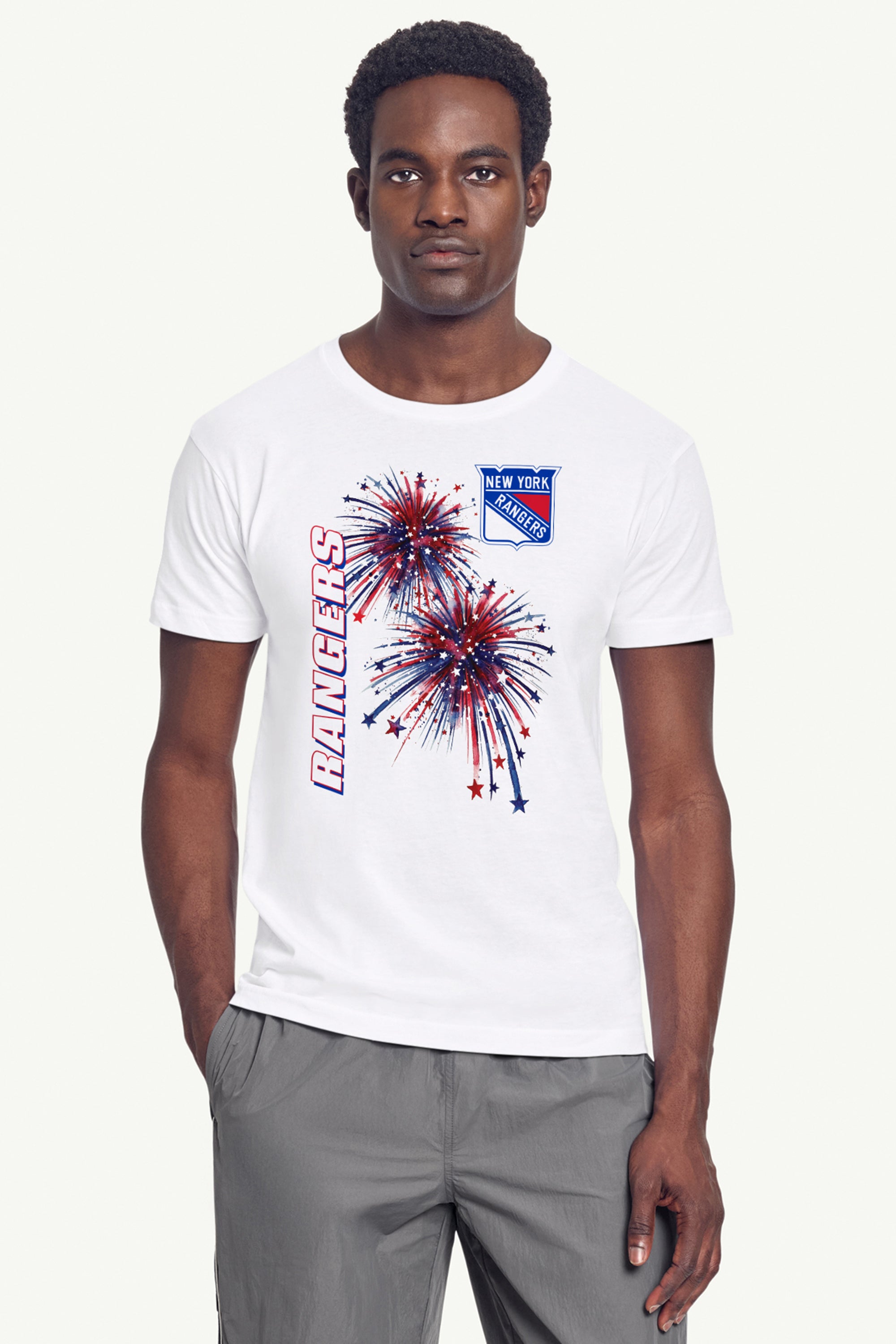 MENS NEW YORK RANGERS AMERICAN SPARKS SHORT SLEEVE T SHIRT View 3 MENS NEW YORK RANGERS AMERICAN SPARKS SHORT SLEEVE T SHIRT View 3