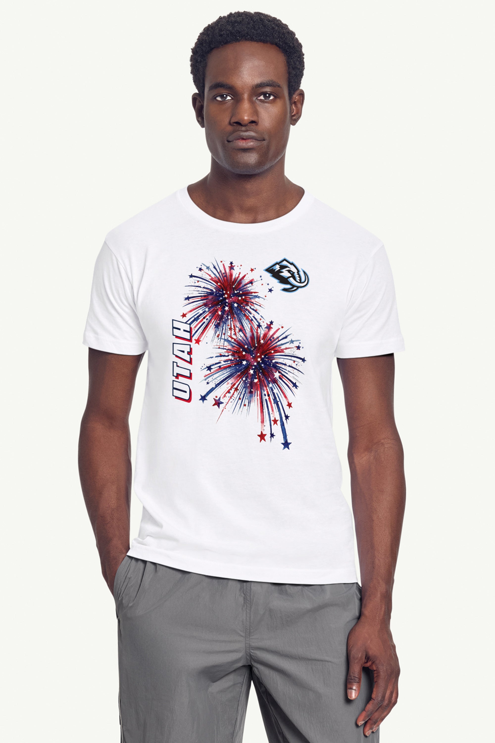 MENS UTAH MAMMOTH AMERICAN SPARKS SHORT SLEEVE T SHIRT View 3 MENS UTAH MAMMOTH AMERICAN SPARKS SHORT SLEEVE T SHIRT View 3