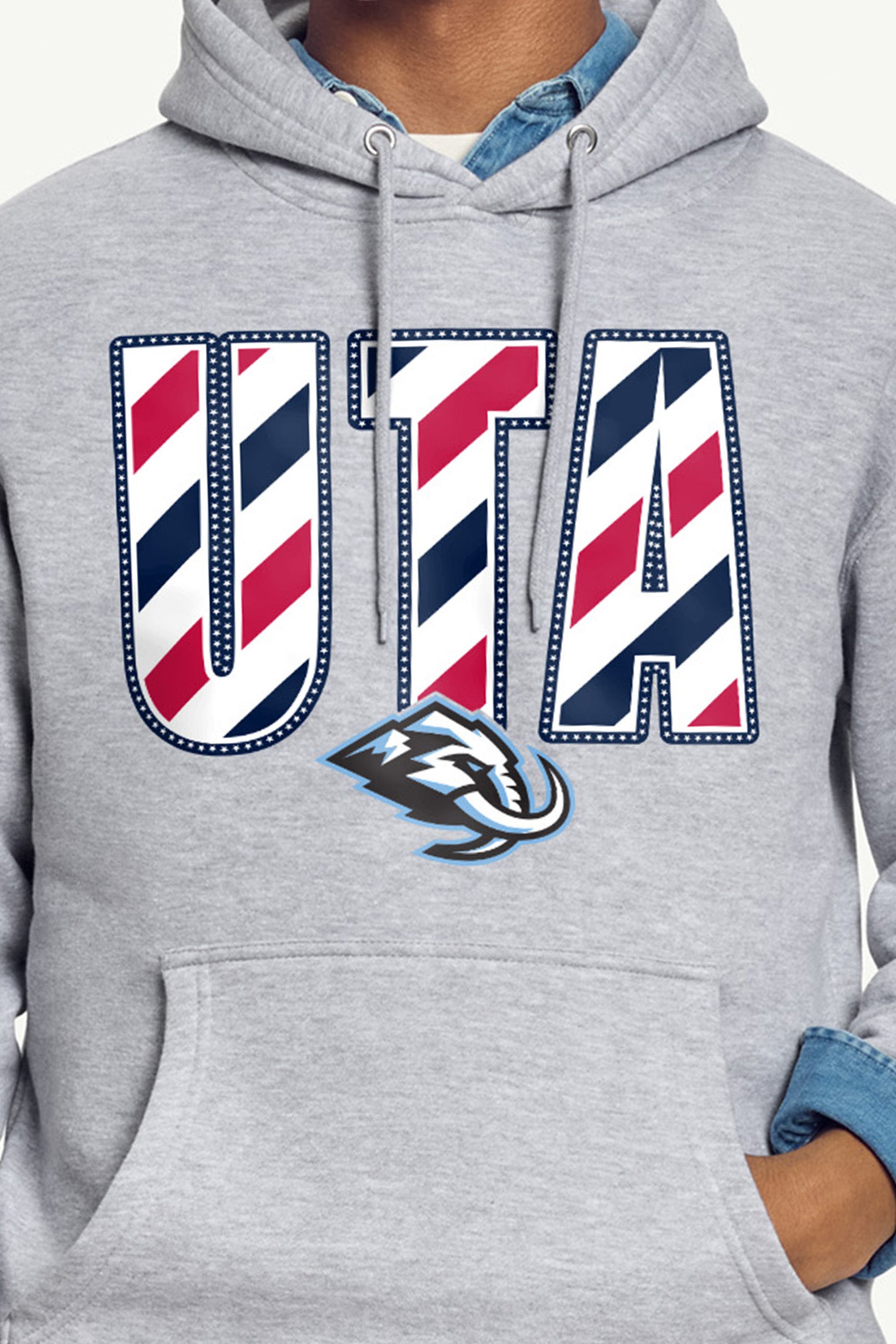 MENS UTAH MAMMOTH STARS AND STRIPES HOODIE View 2 MENS UTAH MAMMOTH STARS AND STRIPES HOODIE View 2