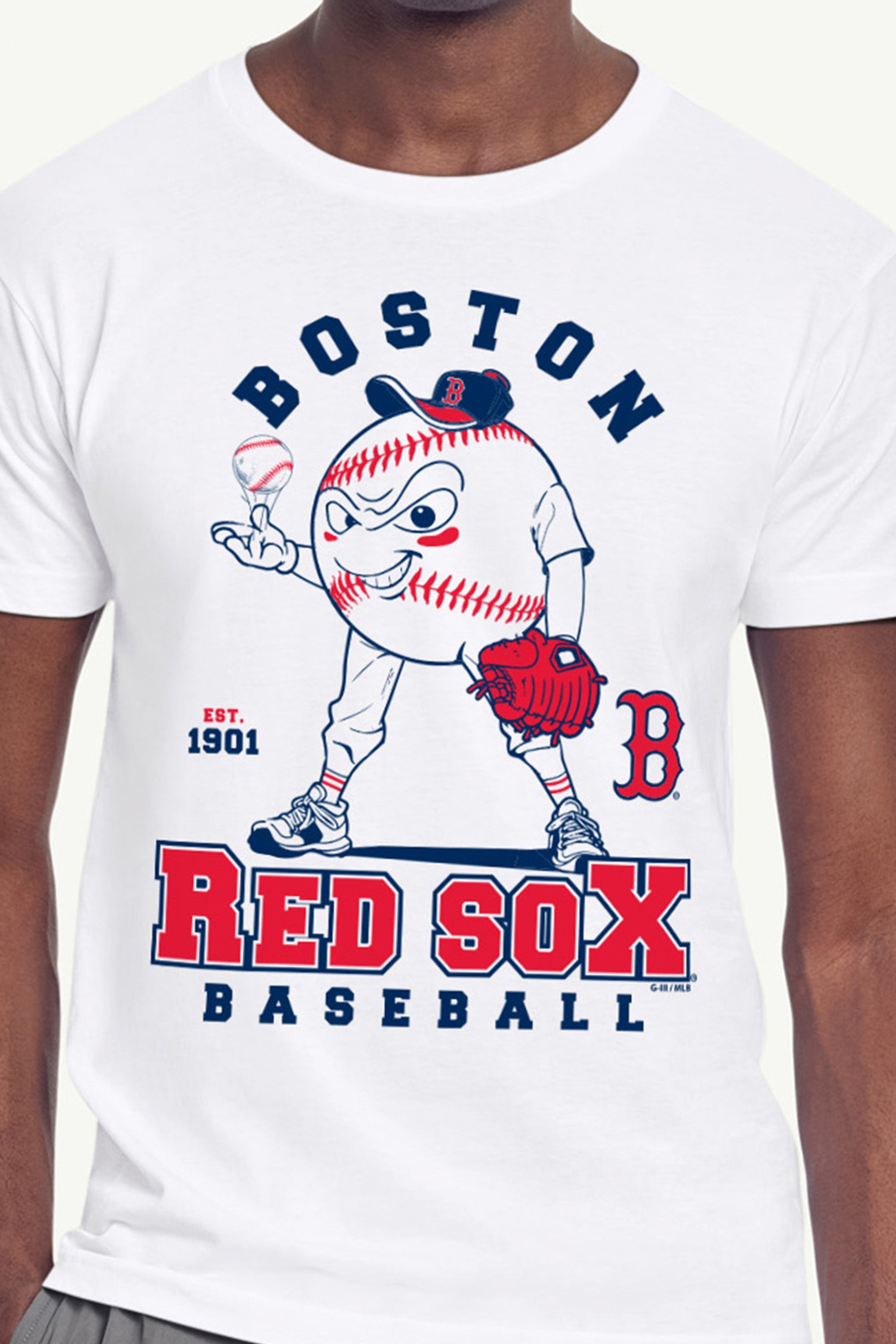 MENS BOSTON RED SOX BASEBALL CHARACTER SHORT SLEEVE T SHIRT View 2 MENS BOSTON RED SOX BASEBALL CHARACTER SHORT SLEEVE T SHIRT View 2