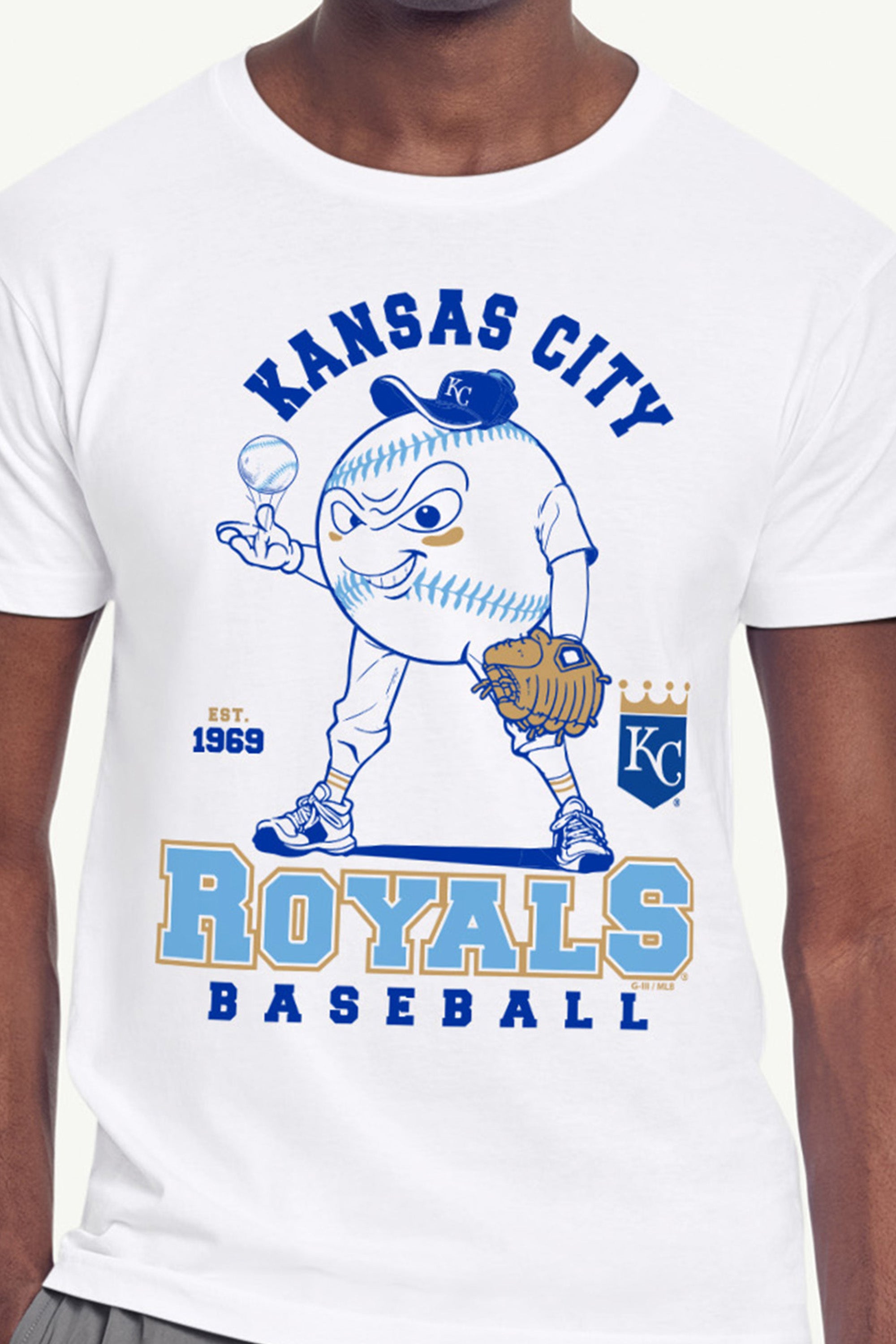 MENS KANSAS CITY ROYALS BASEBALL CHARACTER SHORT SLEEVE T SHIRT View 2 MENS KANSAS CITY ROYALS BASEBALL CHARACTER SHORT SLEEVE T SHIRT View 2