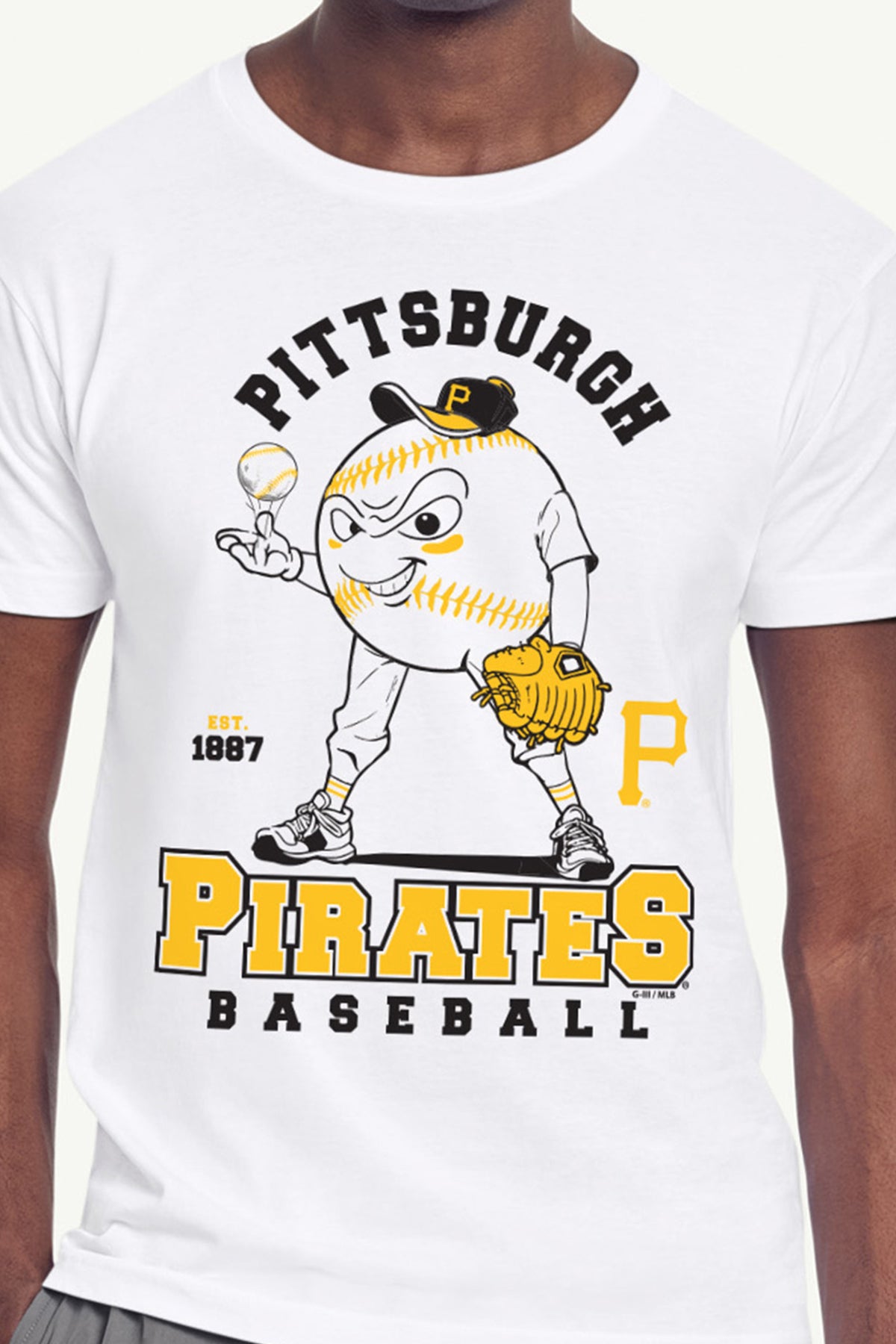 MENS PITTSBURGH PIRATES BASEBALL CHARACTER SHORT SLEEVE T SHIRT View 2 MENS PITTSBURGH PIRATES BASEBALL CHARACTER SHORT SLEEVE T SHIRT View 2
