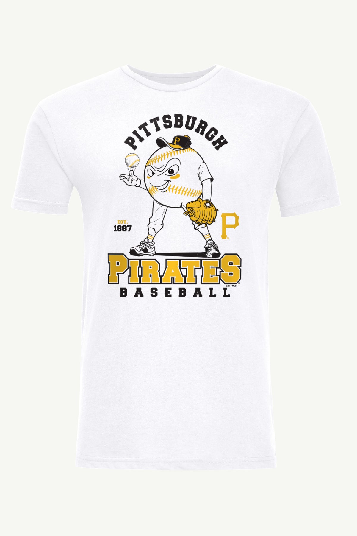 MENS PITTSBURGH PIRATES BASEBALL CHARACTER SHORT SLEEVE T SHIRT View 1 MENS PITTSBURGH PIRATES BASEBALL CHARACTER SHORT SLEEVE T SHIRT View 1