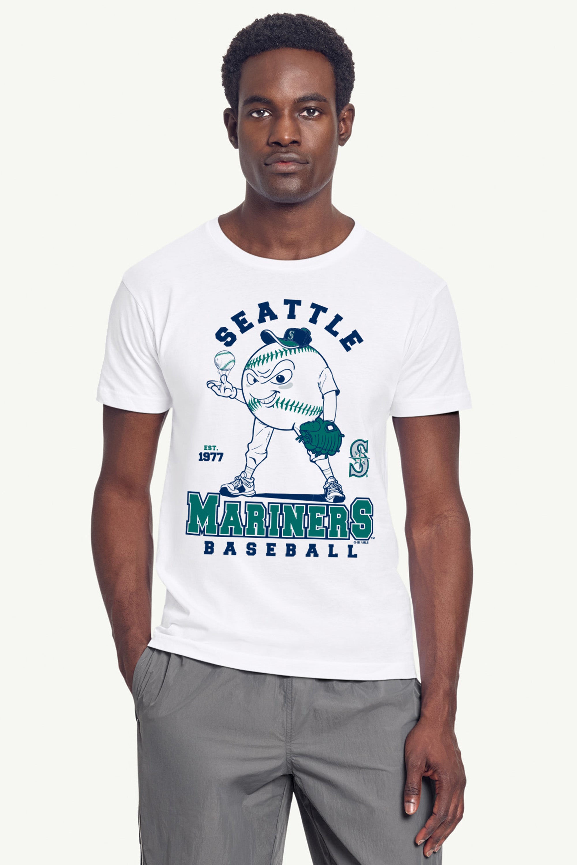 MENS SEATTLE MARINERS BASEBALL CHARACTER SHORT SLEEVE T SHIRT View 3 MENS SEATTLE MARINERS BASEBALL CHARACTER SHORT SLEEVE T SHIRT View 3