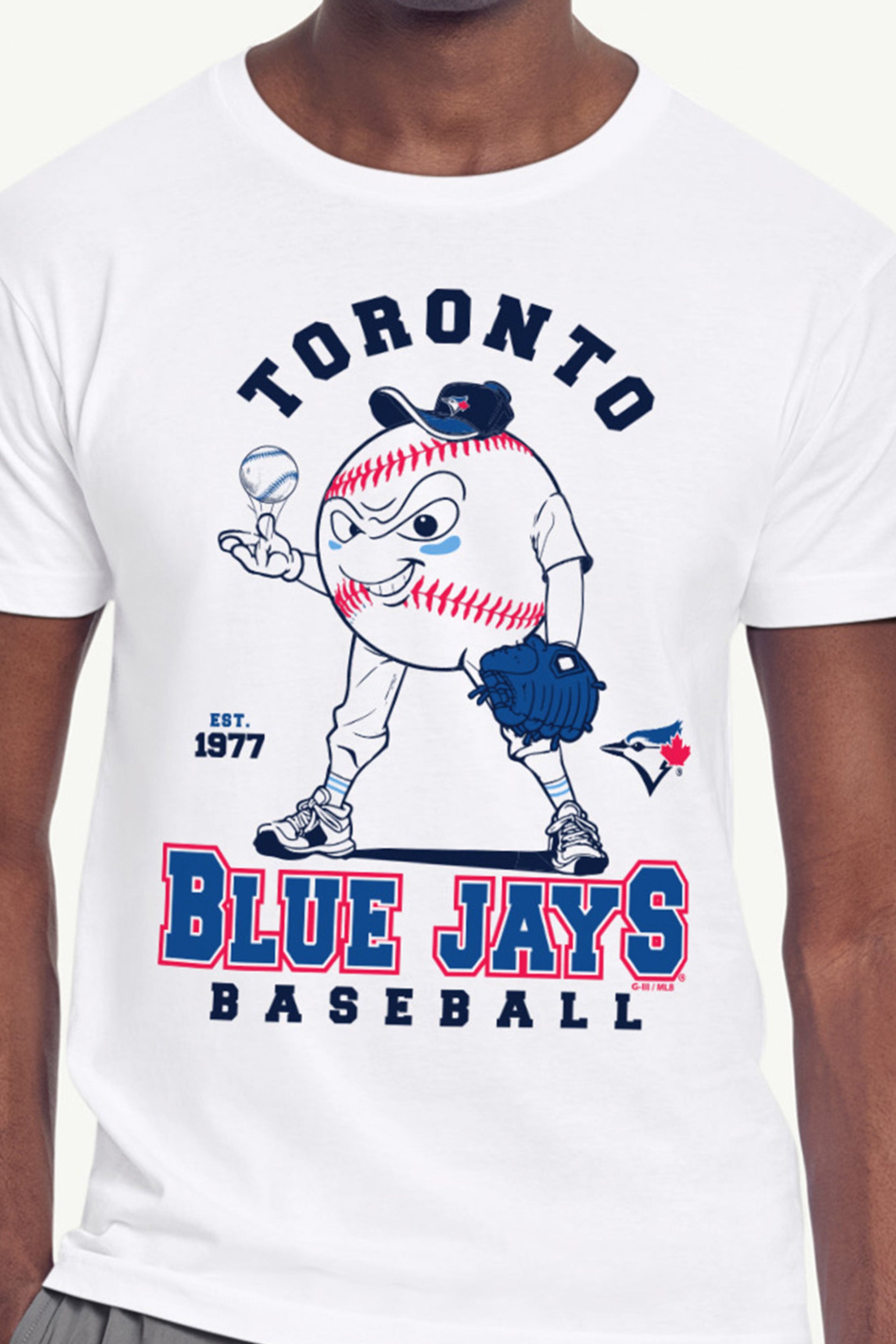 MENS TORONTO BLUE JAYS BASEBALL CHARACTER SHORT SLEEVE T SHIRT View 2 MENS TORONTO BLUE JAYS BASEBALL CHARACTER SHORT SLEEVE T SHIRT View 2