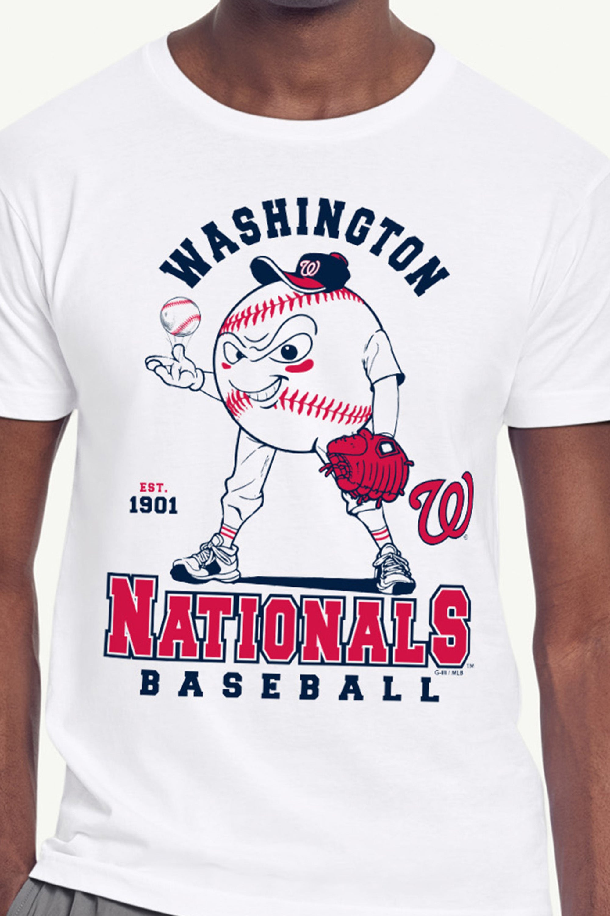 MENS WASHINGTON NATIONALS BASEBALL CHARACTER SHORT SLEEVE T SHIRT View 2 MENS WASHINGTON NATIONALS BASEBALL CHARACTER SHORT SLEEVE T SHIRT View 2