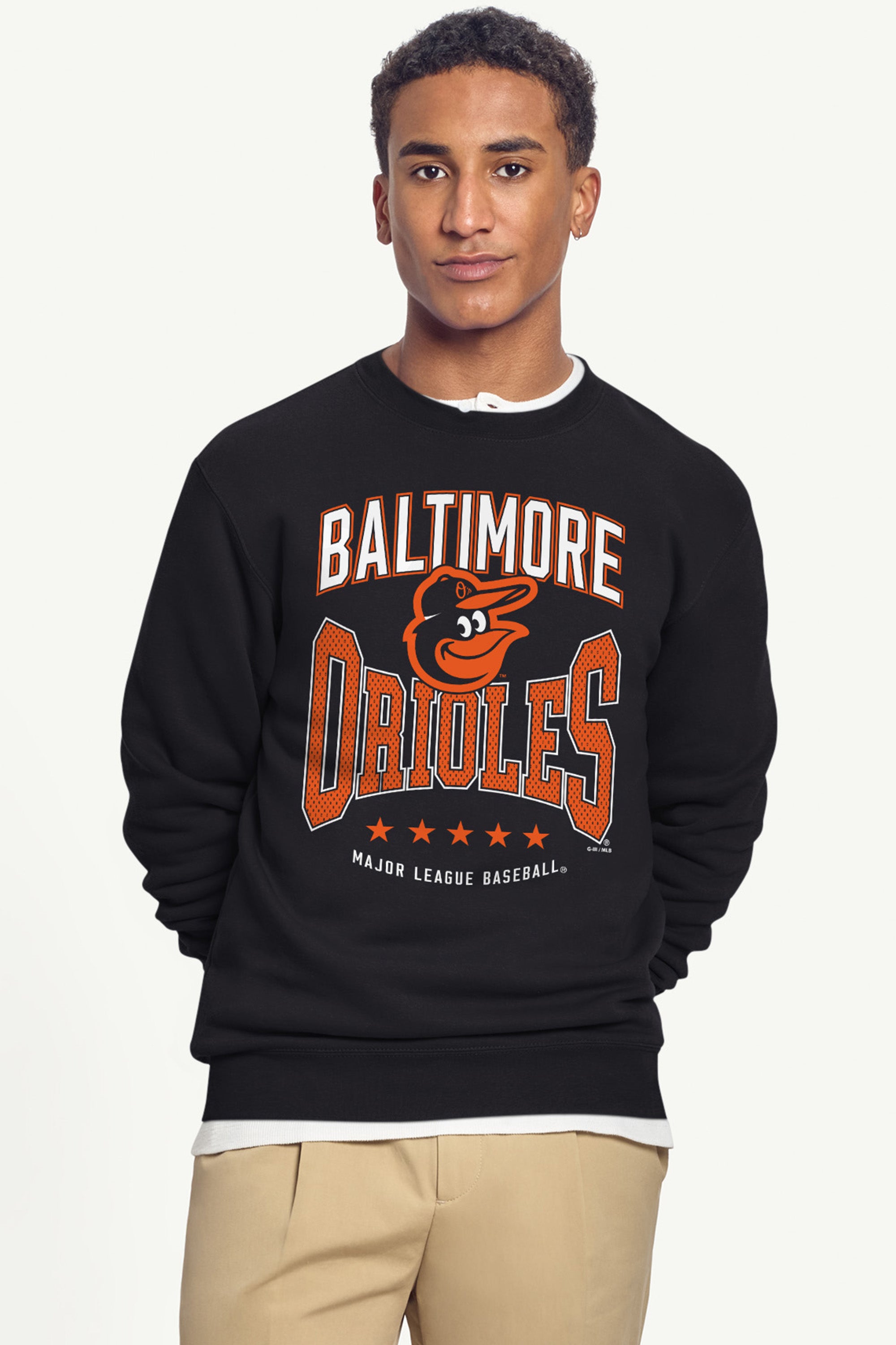 MENS BALTIMORE ORIOLES CENTER SQUEEZE SWEATSHIRT View 3 MENS BALTIMORE ORIOLES CENTER SQUEEZE SWEATSHIRT View 3