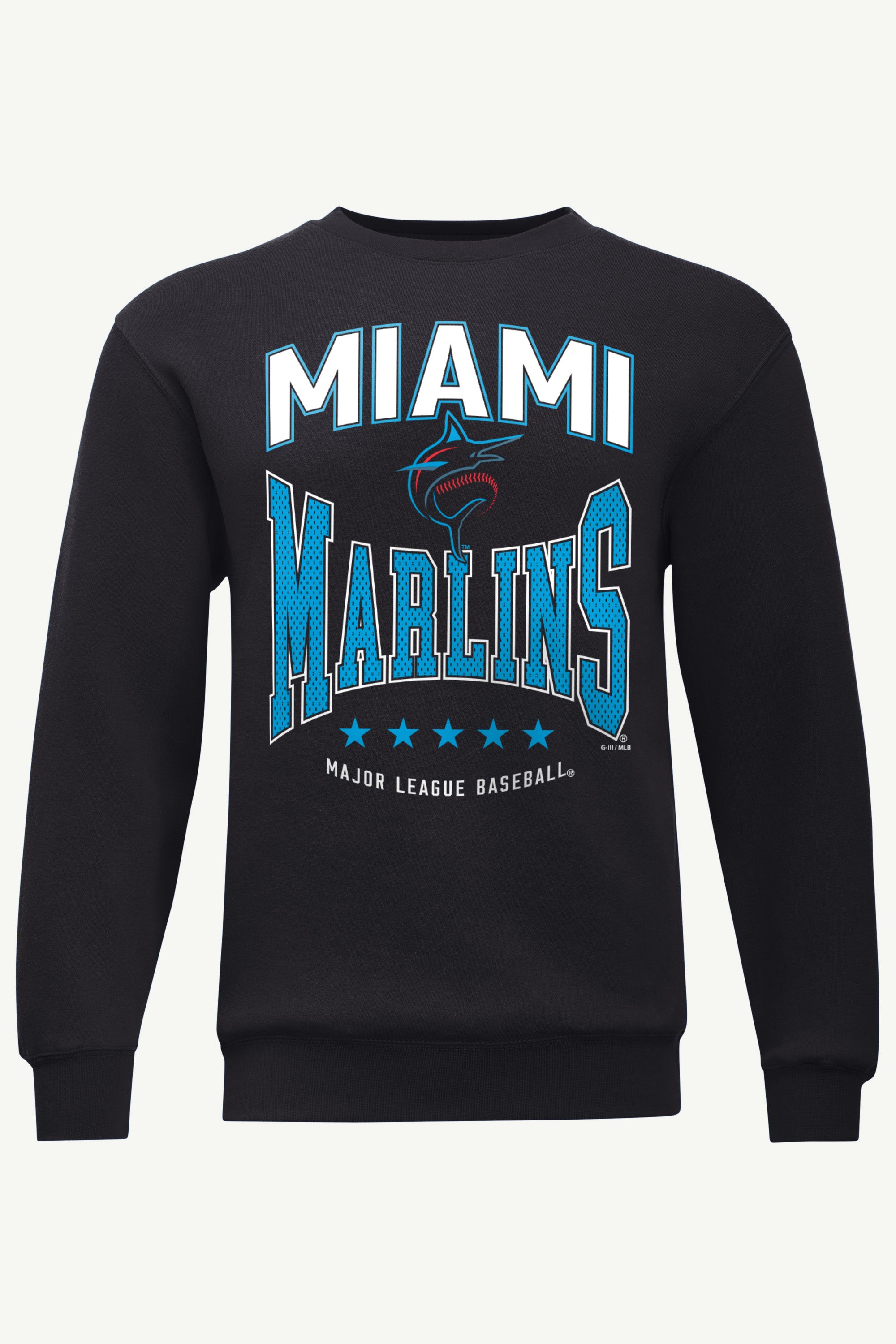 MENS MIAMI MARLINS CENTER SQUEEZE SWEATSHIRT View 1 MENS MIAMI MARLINS CENTER SQUEEZE SWEATSHIRT View 1