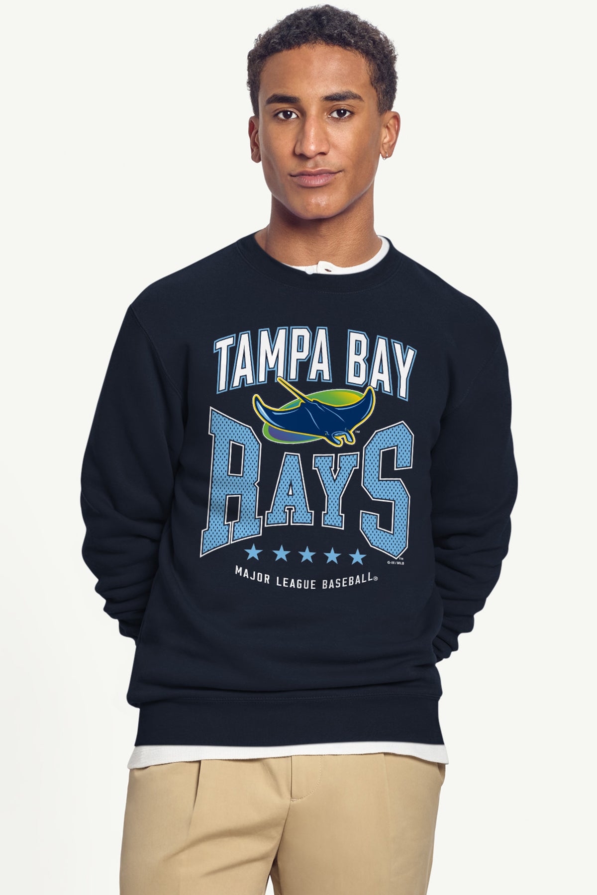 MENS TAMPA BAY RAYS CENTER SQUEEZE SWEATSHIRT View 3 | MLB MENS TAMPA BAY RAYS CENTER SQUEEZE SWEATSHIRT View 3 | MLB