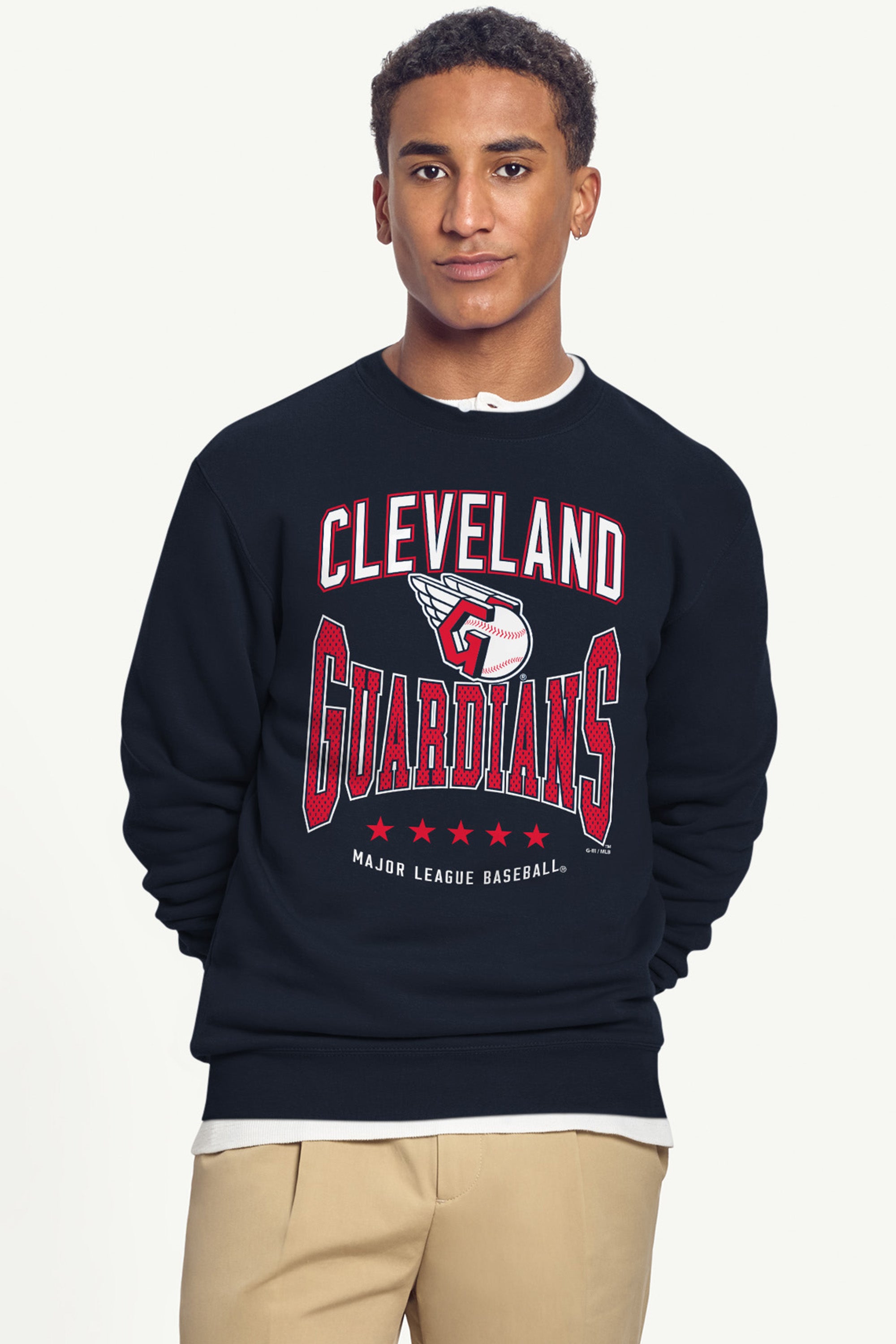MENS CLEVELAND GUARDIANS CENTER SQUEEZE SWEATSHIRT View 3 MENS CLEVELAND GUARDIANS CENTER SQUEEZE SWEATSHIRT View 3