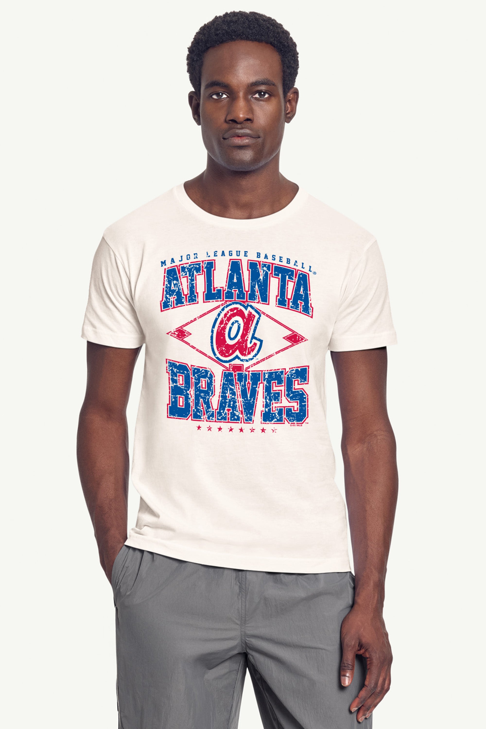 MENS ATLANTA BRAVES DISTRESSED COOPERSTOWN DIAMOND SHORT SLEEVE T SHIRT View 3 | Men's New Arrivals MENS ATLANTA BRAVES DISTRESSED COOPERSTOWN DIAMOND SHORT SLEEVE T SHIRT View 3 | Men's New Arrivals