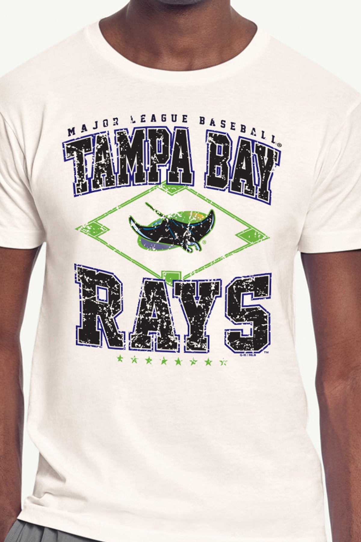 MENS TAMPA BAY RAYS DISTRESSED COOPERSTOWN DIAMOND SHORT SLEEVE T SHIRT View 2 MENS TAMPA BAY RAYS DISTRESSED COOPERSTOWN DIAMOND SHORT SLEEVE T SHIRT View 2